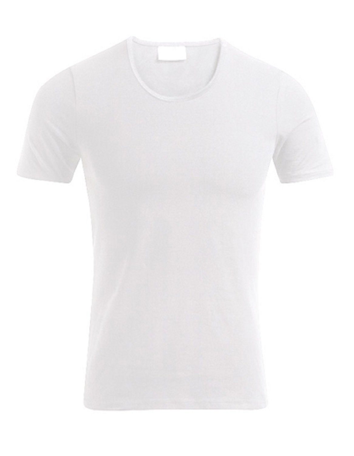 1er/2er/3er-Set - im T-Shirt Herren hochwertiges mit 180 Schnitt Weiß Fit bis Promodoro S körperbetontem (1-tlg) g/m² T-Shirt Slim XXL