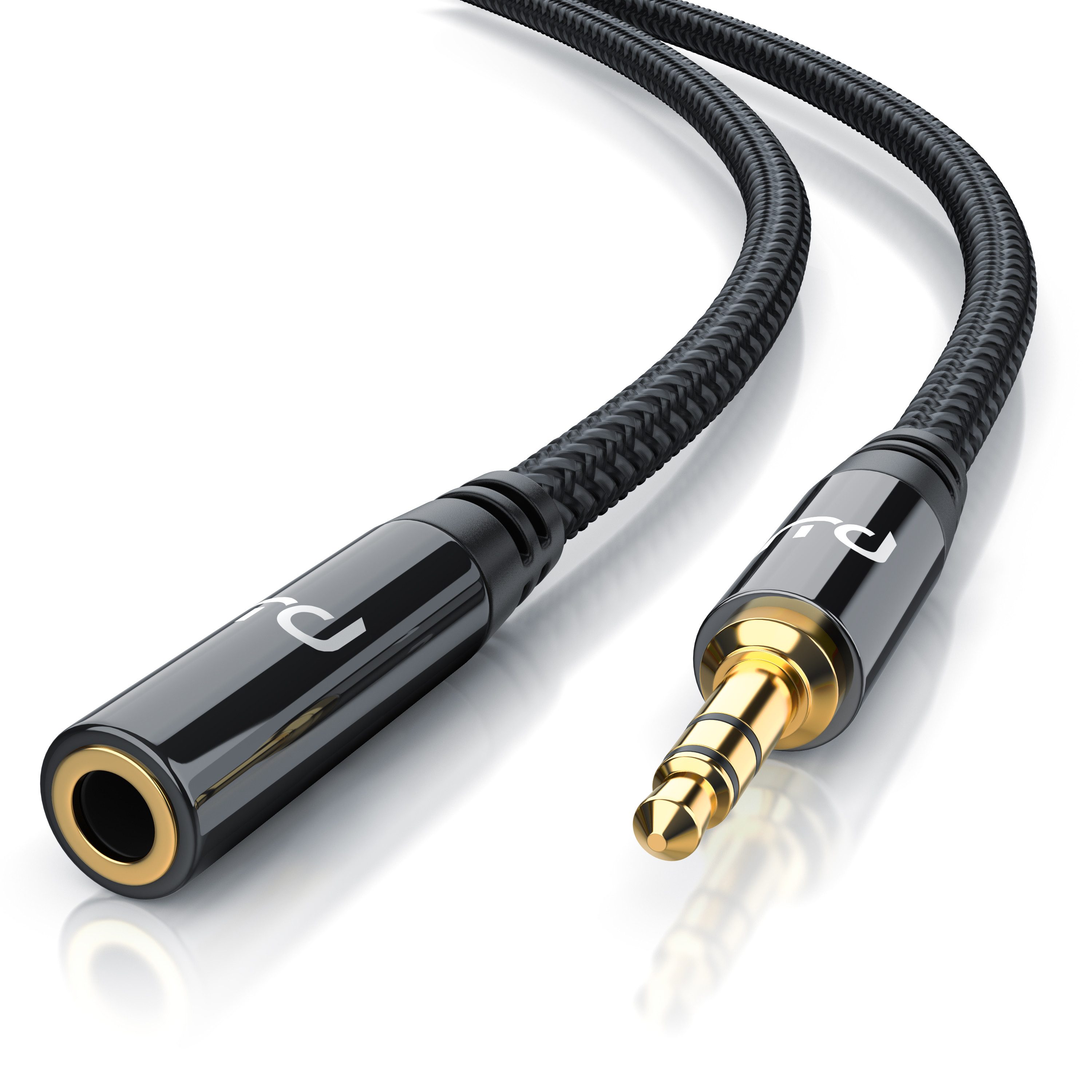 Primewire Klinkenkabel Audio Verbindungskabel / Kupplung mit Nylonmantel - 1,5m Audio-Kabel, AUX, 3,5-mm-Klinke (150 cm), Stereo, für Smartphone, Auto, HiFi, klarer Sound ohne Störgeräusche von Primewire