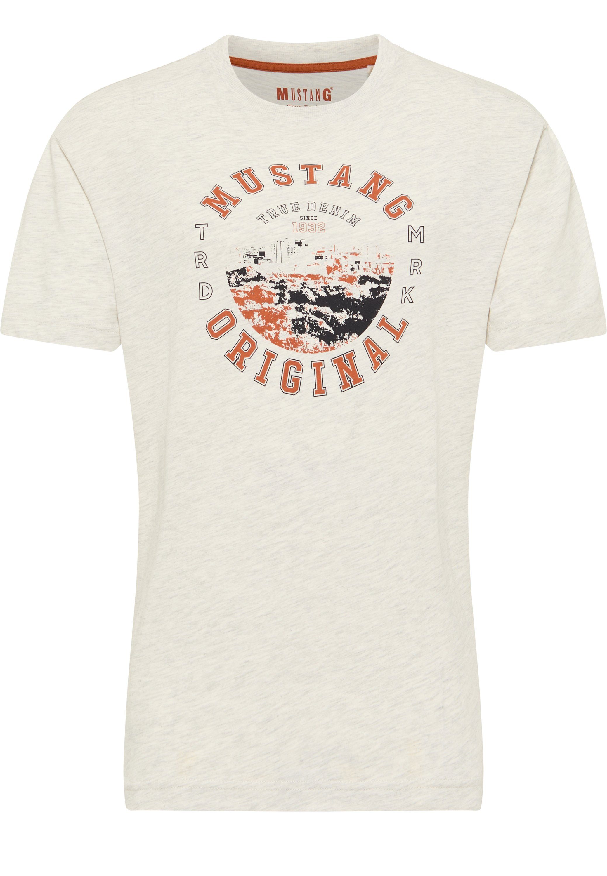 MUSTANG T-Shirt Style Aidan C Print, Label-Applikation seitlich über dem  Saum