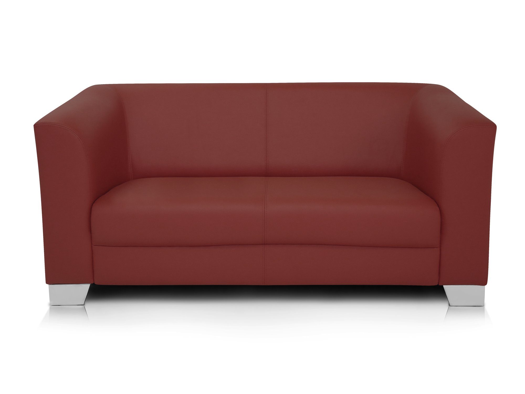 Moebel-Eins Sofa CHICAGO 2-Sitzer Sofa weinrot