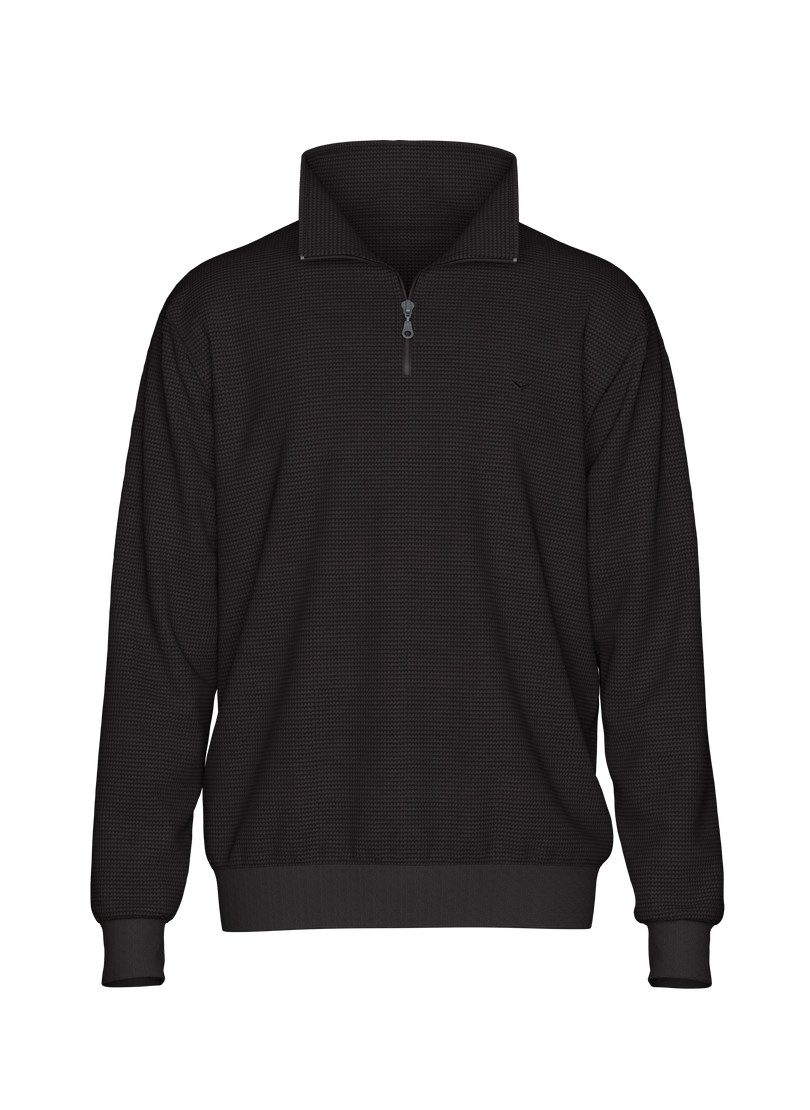 Trigema Sweatshirt TRIGEMA Troyer in Waffeloptik