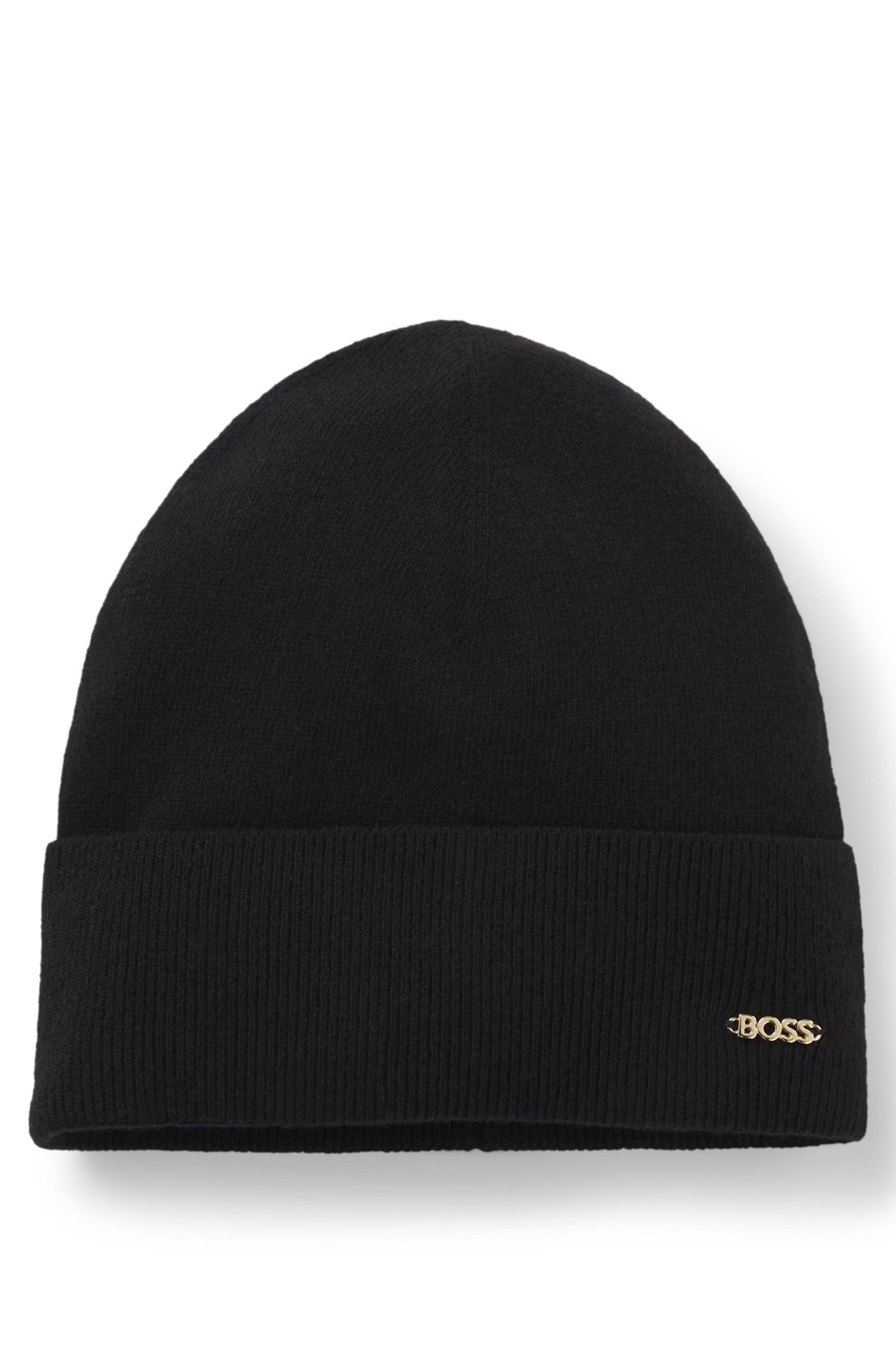 BOSS Strickmütze Laris Hat aus edlem Schurlwoll-Kaschmir-Mix, unisex