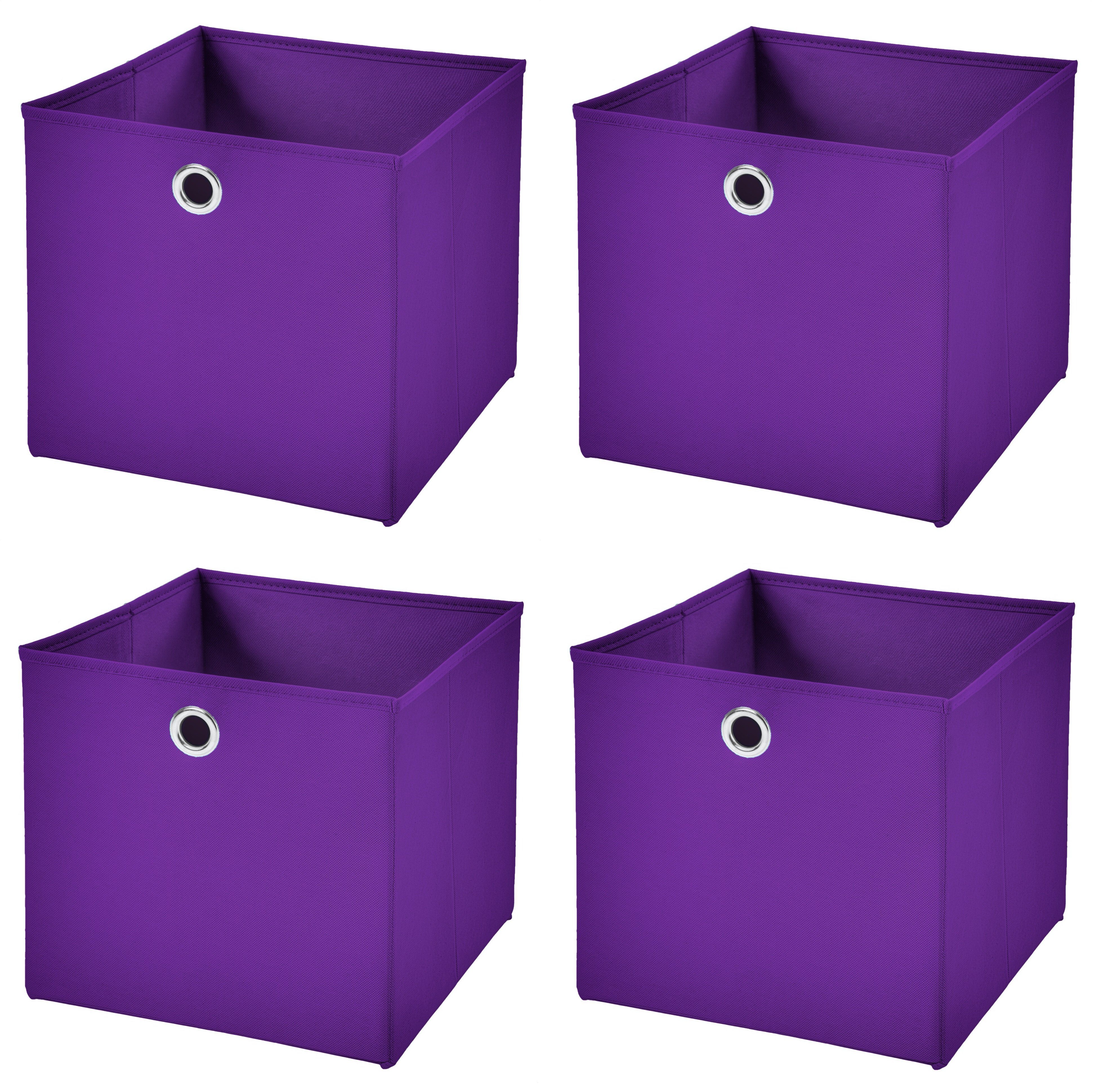 StickandShine Faltbox 4 Stück 32 x 32 x 32 cm Faltbox ohne Deckel Stoffbox Aufbewahrungsbox (4er SET 32x32x32) in verschiedenen Farben 32cm