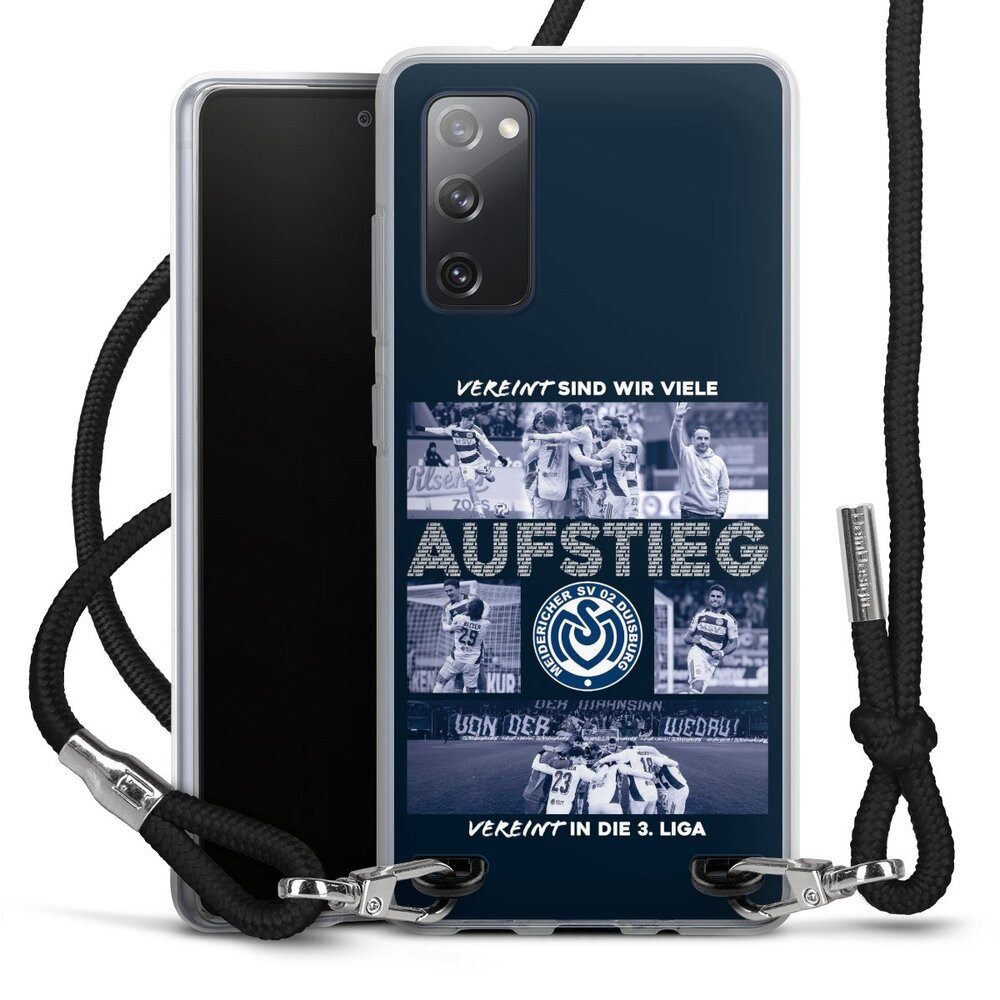 DeinDesign Handyhülle MSV Duisburg Aufstieg Offizielles Lizenzprodukt, Samsung Galaxy S20 FE 5G Handykette Hülle mit Band Case zum Umhängen
