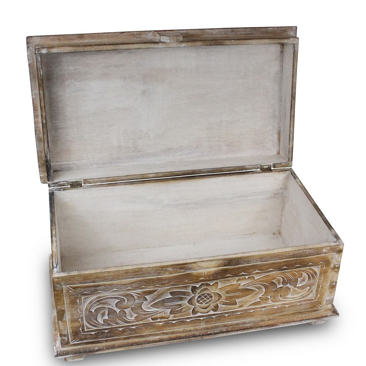 Oriental Galerie Truhe Truhe Albesiaholz Natur WW 50 cm Mittel (1 St)