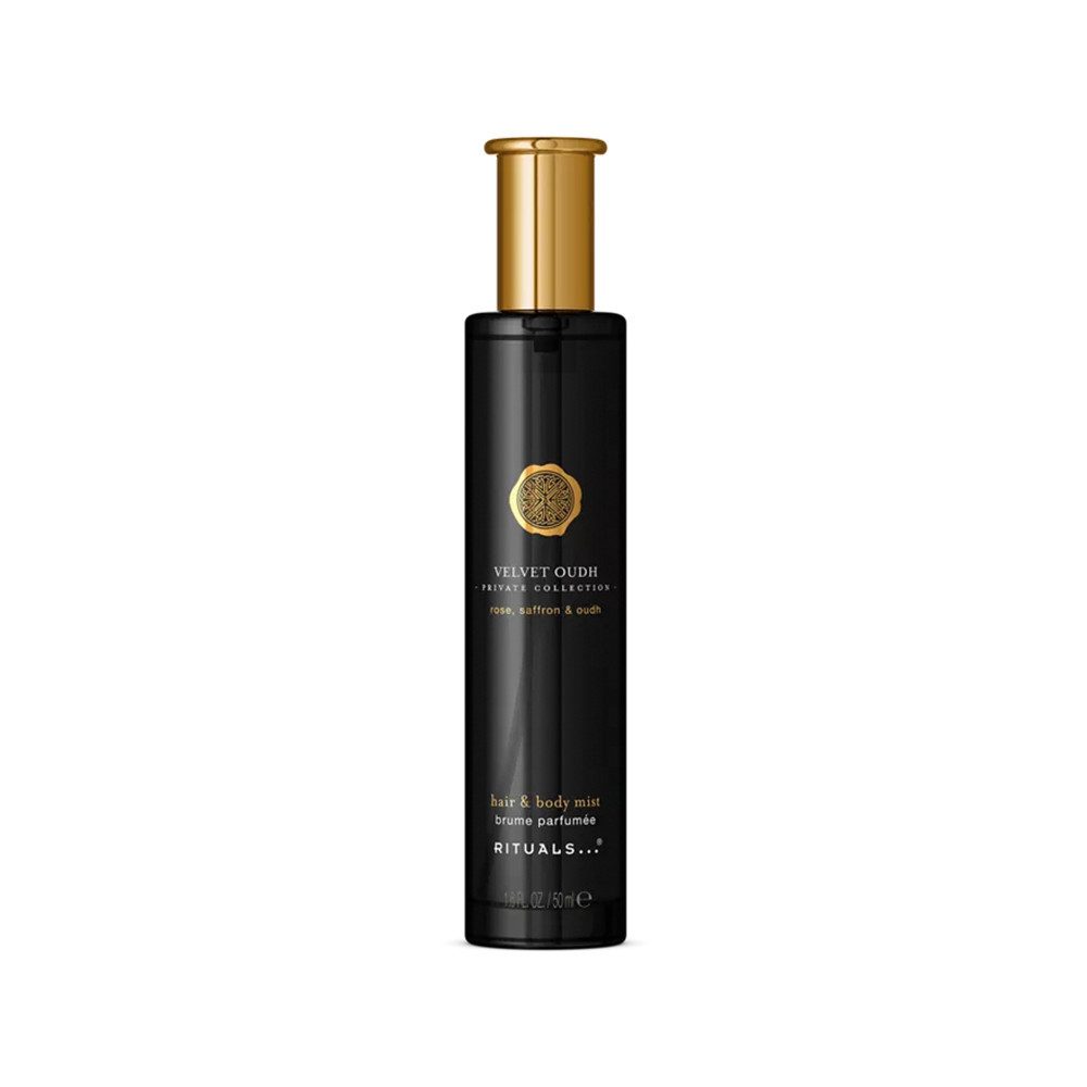 Rituals Gesichts- und Körperspray Rituals Private Collection Velvet Oudh Hair & Body Mist 50ml, 1-tlg., Luxuriöser Duft mit Rose, Safran und Oudh
