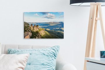 OneMillionCanvasses® Leinwandbild Blue Mountains National Park in Australien bei Tageslicht, (1 St), Wandbild Leinwandbilder, Aufhängefertig, Wanddeko, 30x20 cm