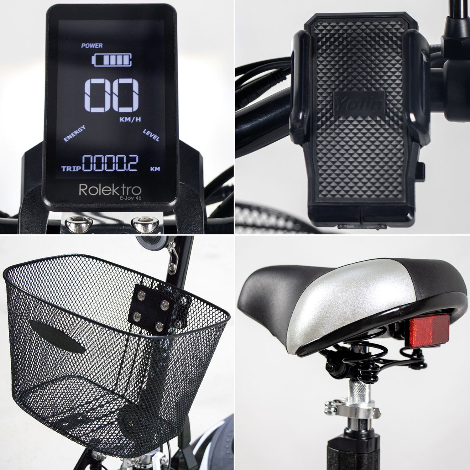 Rolektro E-Motor Scooter Rolektro E-Joy 45 Lithium, 1000 W, 45 km/h, up to 50 km range, with USB port