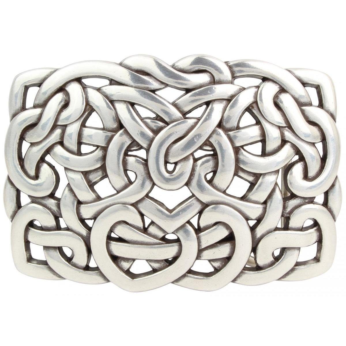 Wechselschließe BELTINGER 40mm - Silber Knoten Gürtelschließe Design - Buckle Gü 4,0 cm Gürtelschnalle