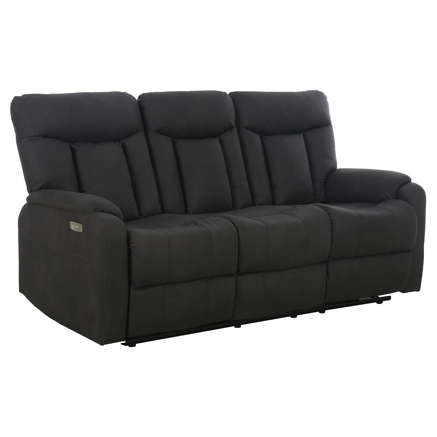 Femo Trade 3-Sitzer FM-3215, Anthrazit, Mikrofaser, USB-Anschluss, 1-motorig, elektrische Relaxfunktion, B 186 x H 100 x T 93 cm