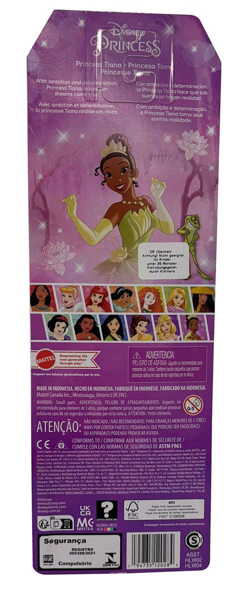 Disney Stehpuppe Disney Princess Tiana Küss den Frosch mit Glitzer-Kleid un günstig online kaufen
