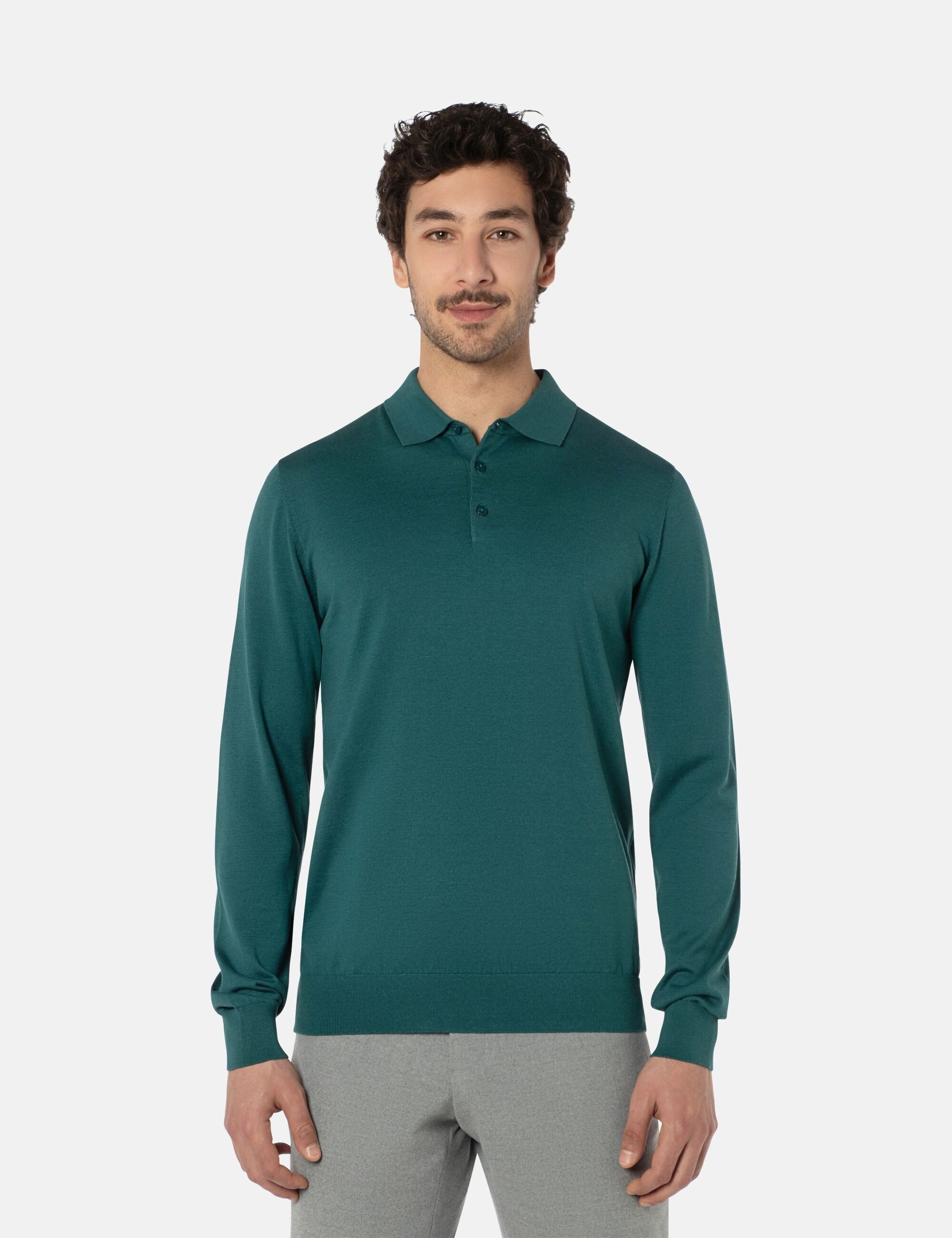 BENVENUTO. Longshirt ALDO (1-tlg) in Slim Fit, aus hochwertigem Seiden-Wollgemisch