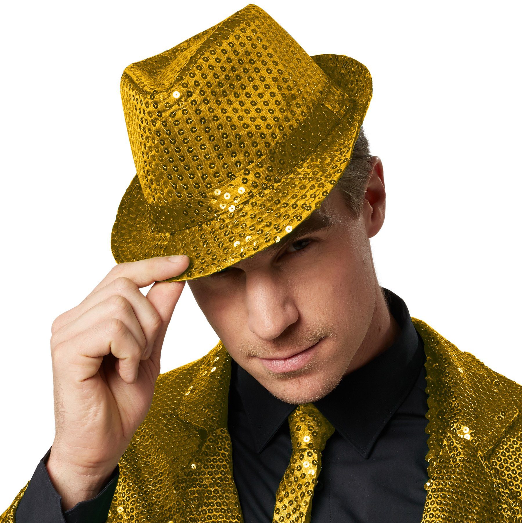 dressforfun Kostüm Faschingskleidung/Maskeradenverkleidung, Hutgröße 58/Höhe 11,5 cm, in gold, Einfarbiger Hut in Einheitsgröße, Formstabil und zu tragen