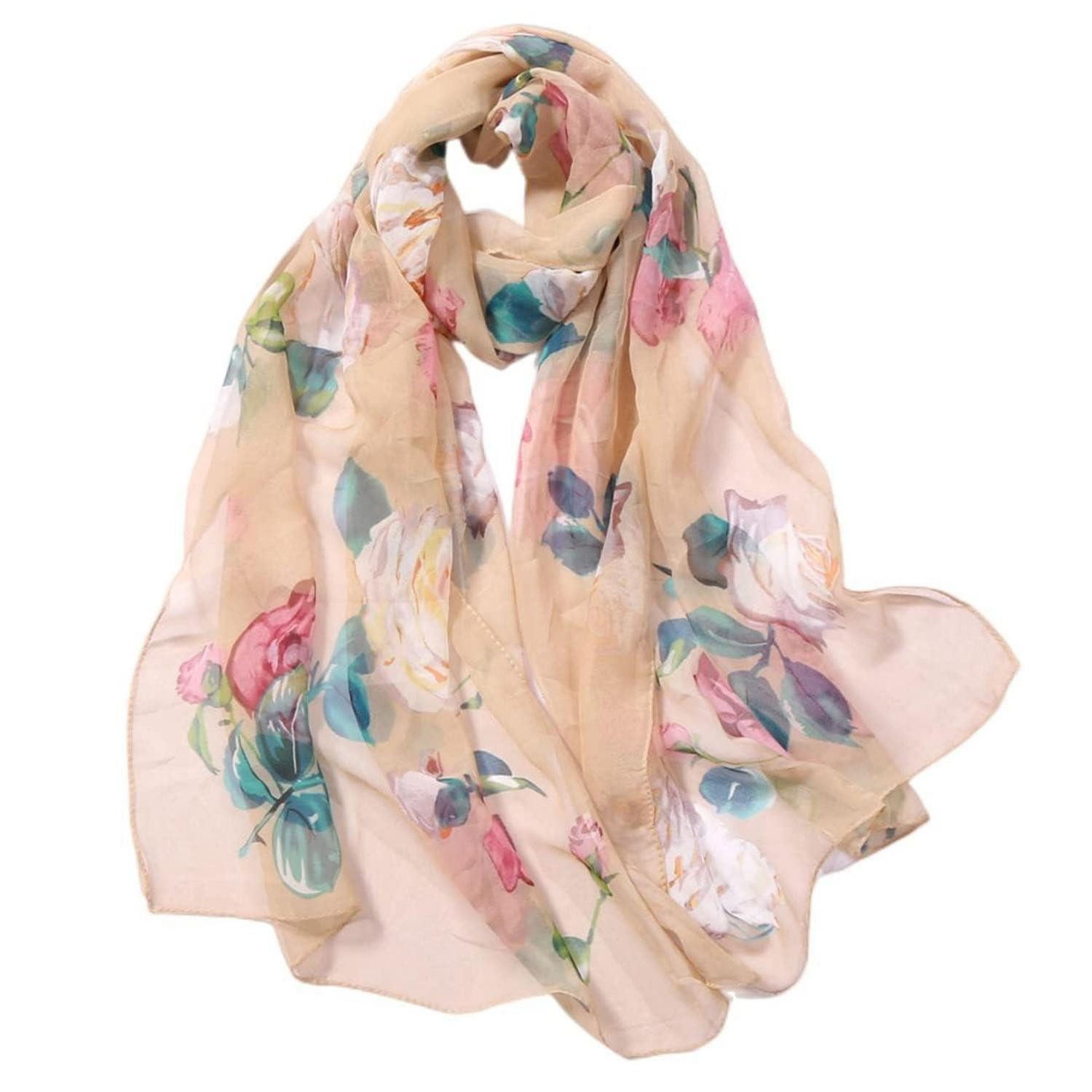 LuxusKollektion Seidentuch Damen Schal Seidentuch Chiffon, (1-St)