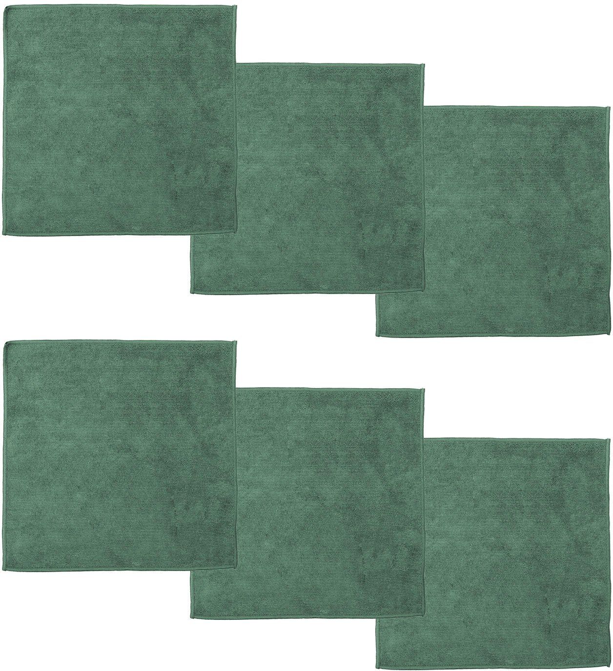 grün DDDDD reinigt (Mikrofaser, Mikrofasertuch 30x30 cm, Set, streifenfrei) Billie 6-tlg., glänzend und