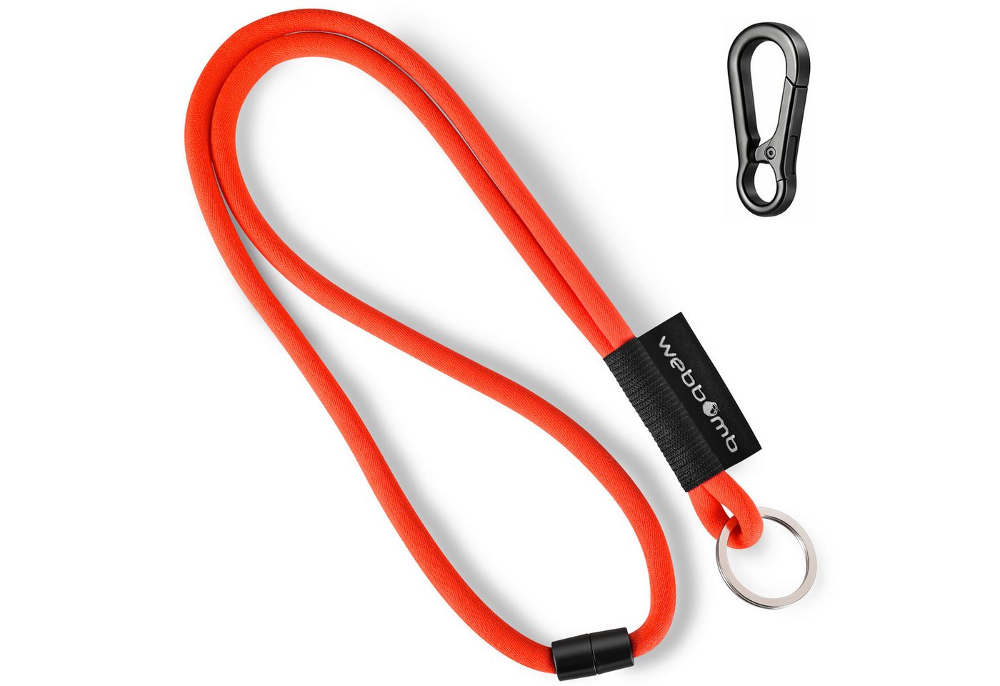 WEBBOMB Schlüsselanhänger Lanyard Tubular Schlüsselband mit Karabiner + Schlüsselring keychain