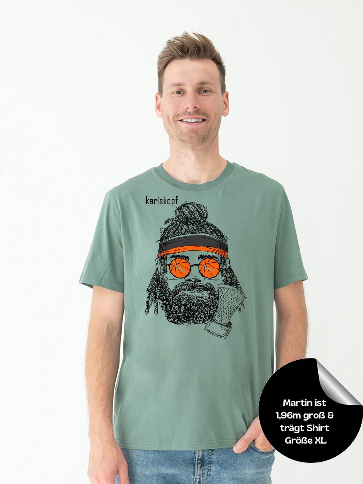 karlskopf Print-Shirt Rundhalsshirt Basic BASKETBALLER günstig online kaufen