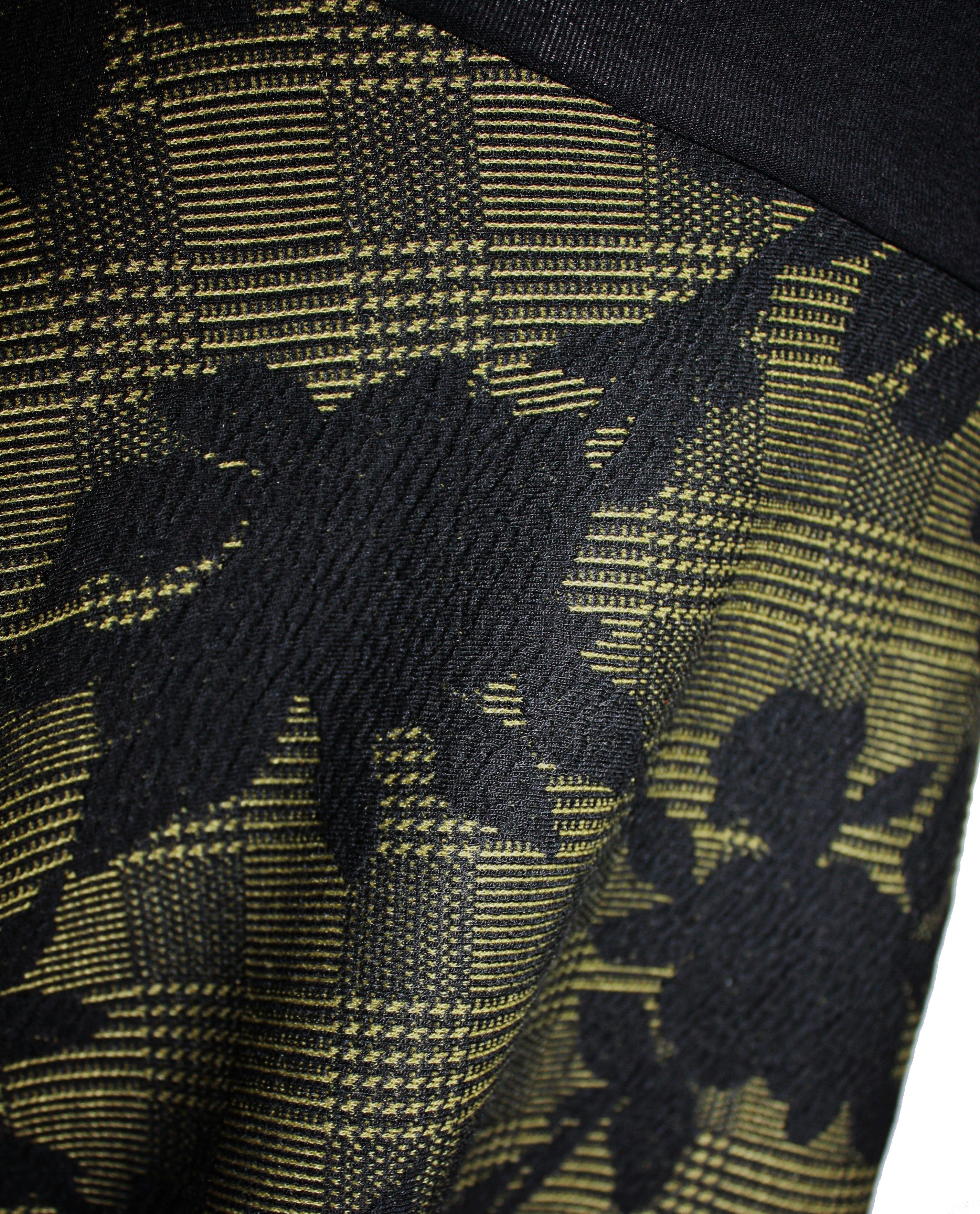 dunkle design A-Linien-Rock Schwarz Weiß Grau Grün 57cm Jacquard Strick elastischer Bund