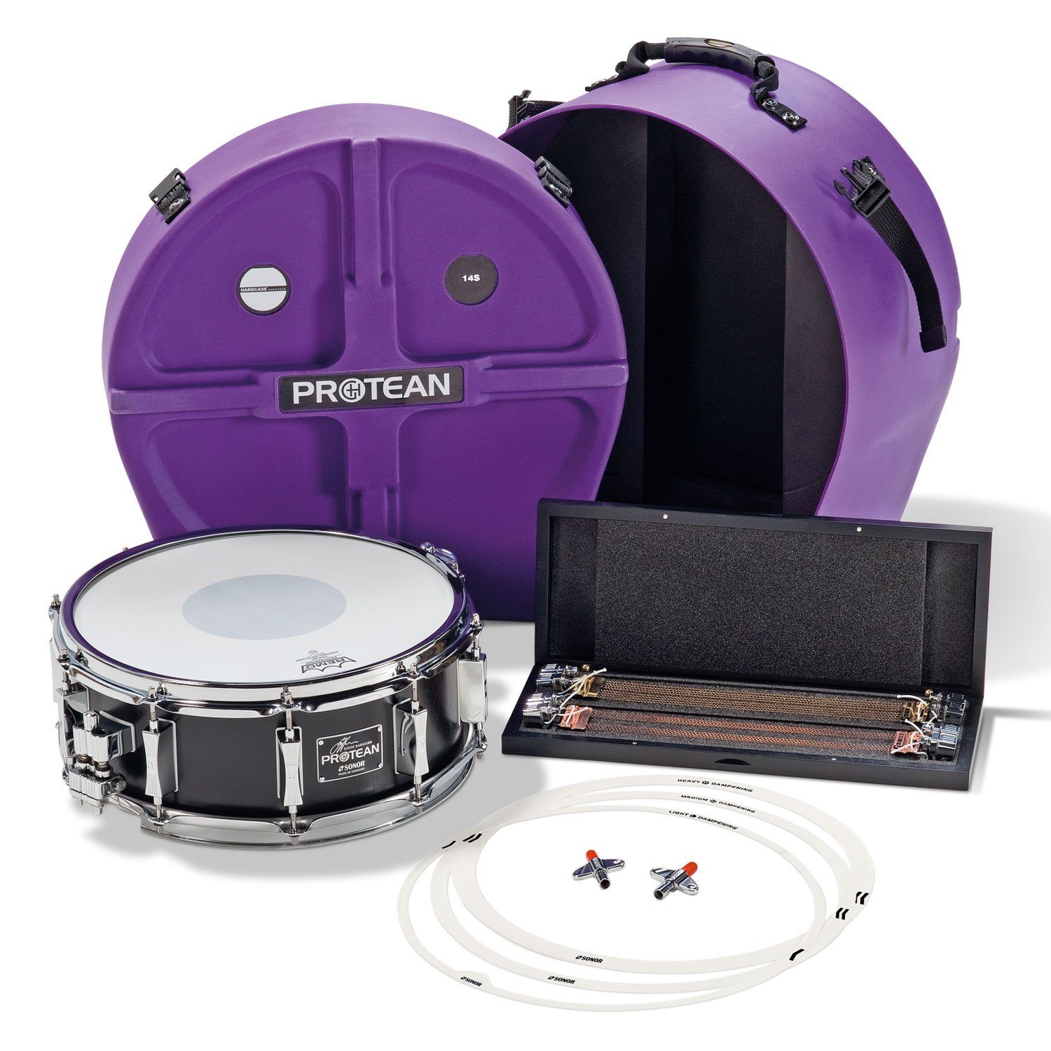 SONOR Snare Drum Sonor Snare-Drum SSD GH Protean 14x5.25 Premium Edition,Mit Koffer, Mit Koffer