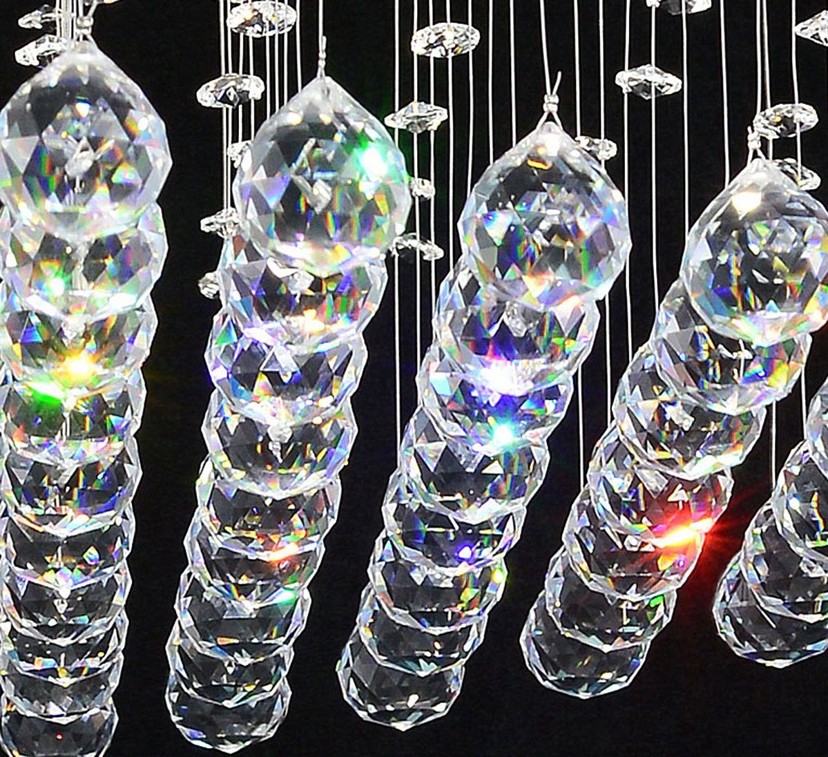 Lewima LED Deckenleuchte Kristall Fernbedienung, Dimmbar Warmweiß, mit 60x60cm 24W, aus Lampe Dadi, XL Wohnzimmer Würfel Silber Glas Modell Deckenlampe