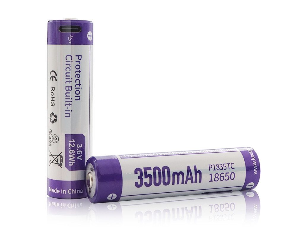 Keeppower Stk. Keeppower 18650 - 3500mAh, Li-Ionen 3,7V - 3,6V - PCB geschützt, Akku (1 St)