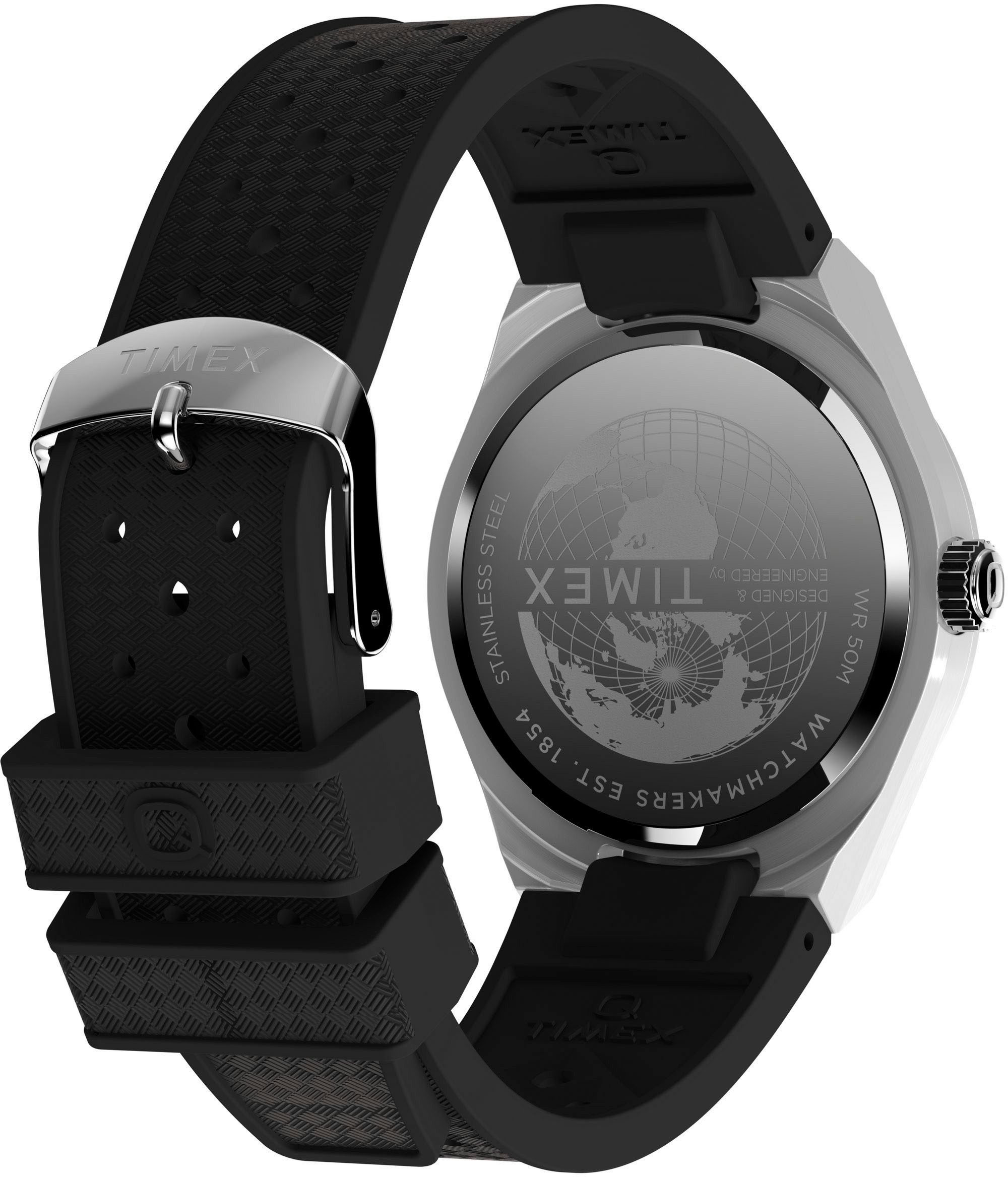 Timex Quarzuhr CONTINENTAL GMT TW2Y12200AJ, Armbanduhr, Herrenuhr,Kautschukarmband,Datum, Leuchtzeiger