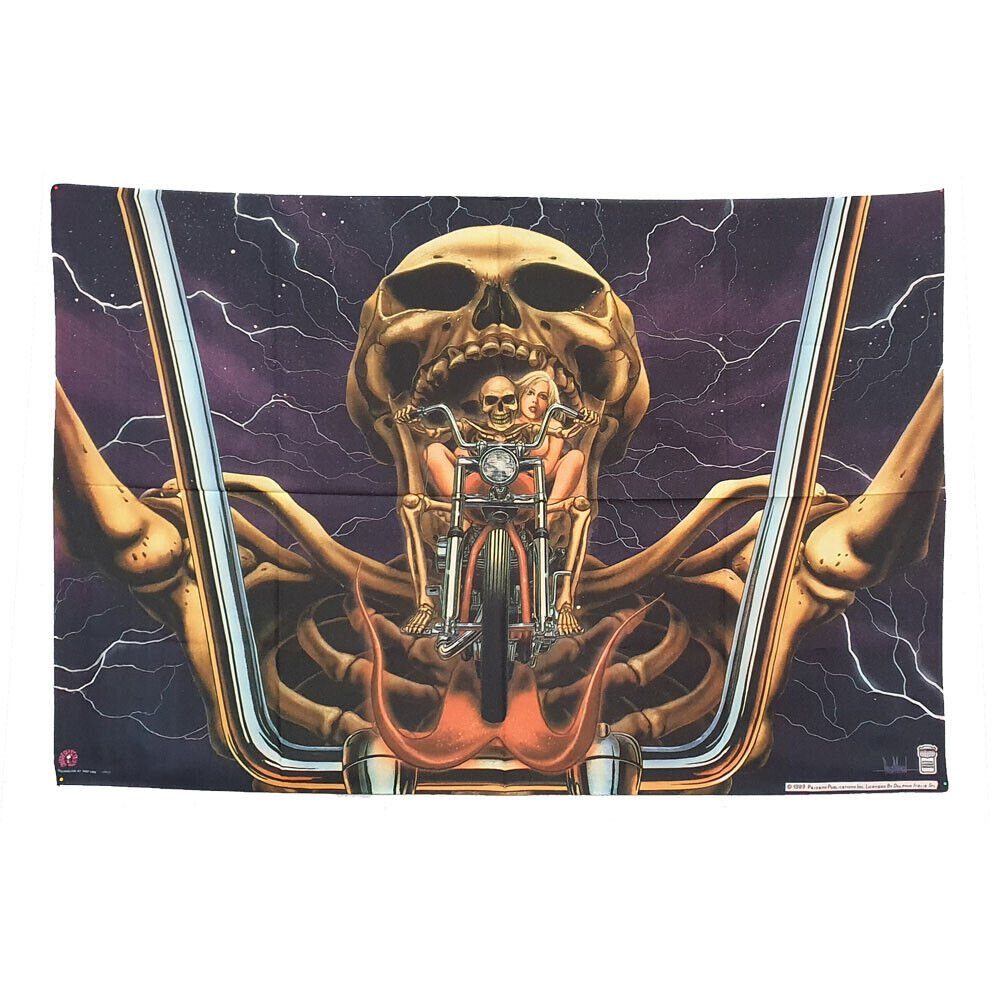 Westernlifestyle Flagge Skull Bike Girl Posterflagge Flagge Fahne