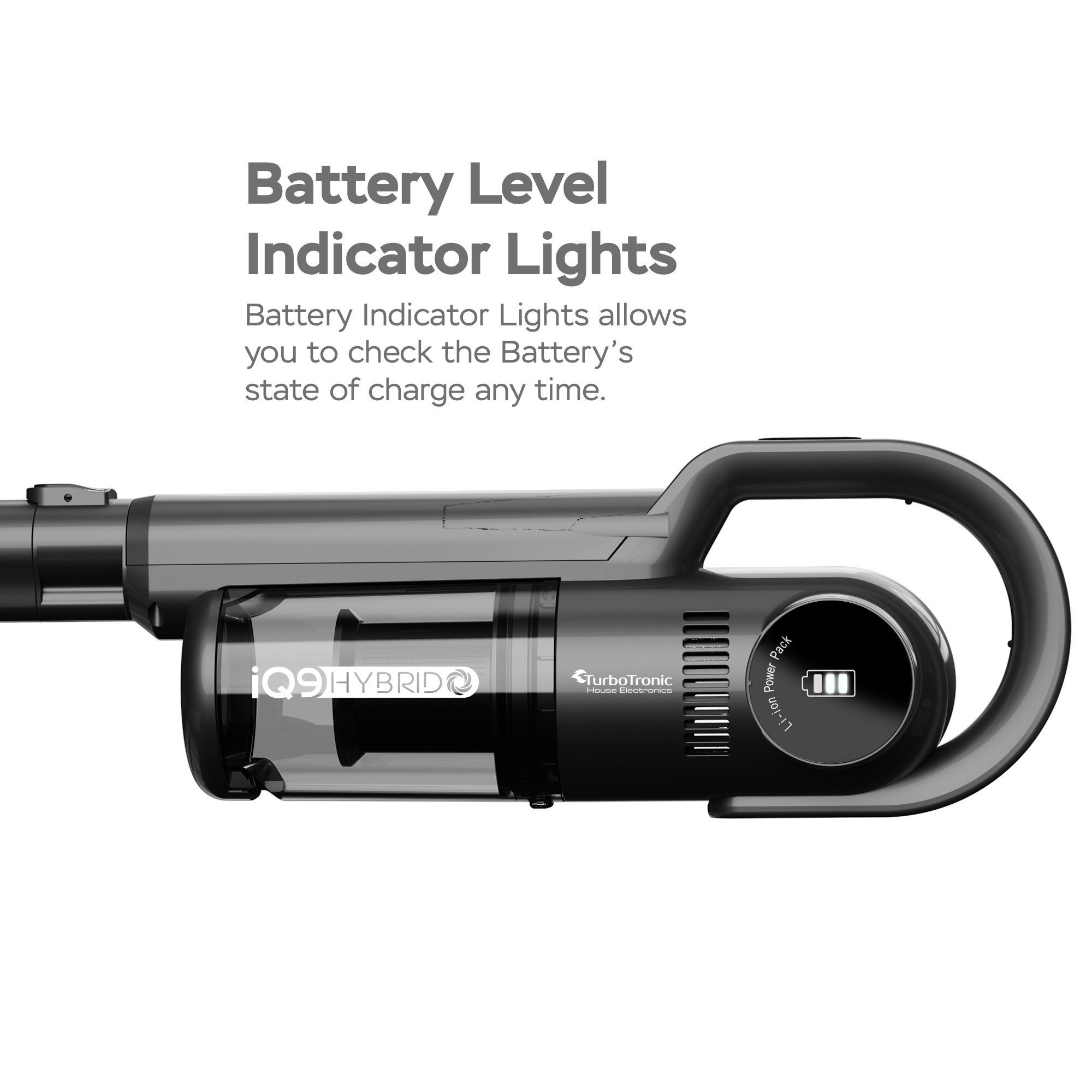 TurboTronic by Z-Line Akku-Hand-und Stielstaubsauger >10 kpa, 35 Min. Laufzeit, ultra-Leichtgewicht Boden Staubsauger, 120 W, beutellos, beutelloser Akku-Staubsauger, kabellos mit Wandhalterung und LED-Licht