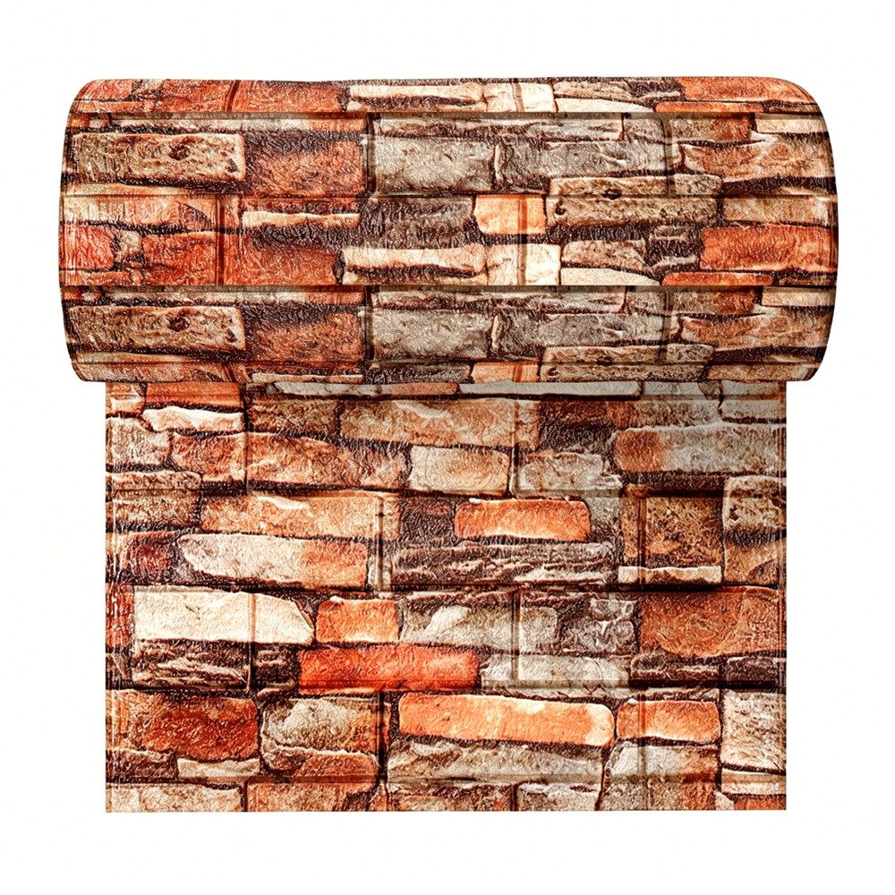 Agger 3D Wandpaneel 3D Wandpaneele Wandverkleidung Selbstklebend Tapeten Steinoptik, (1-tlg) 500*35cm Wasserdicht Wandtapete Küchenrückwand