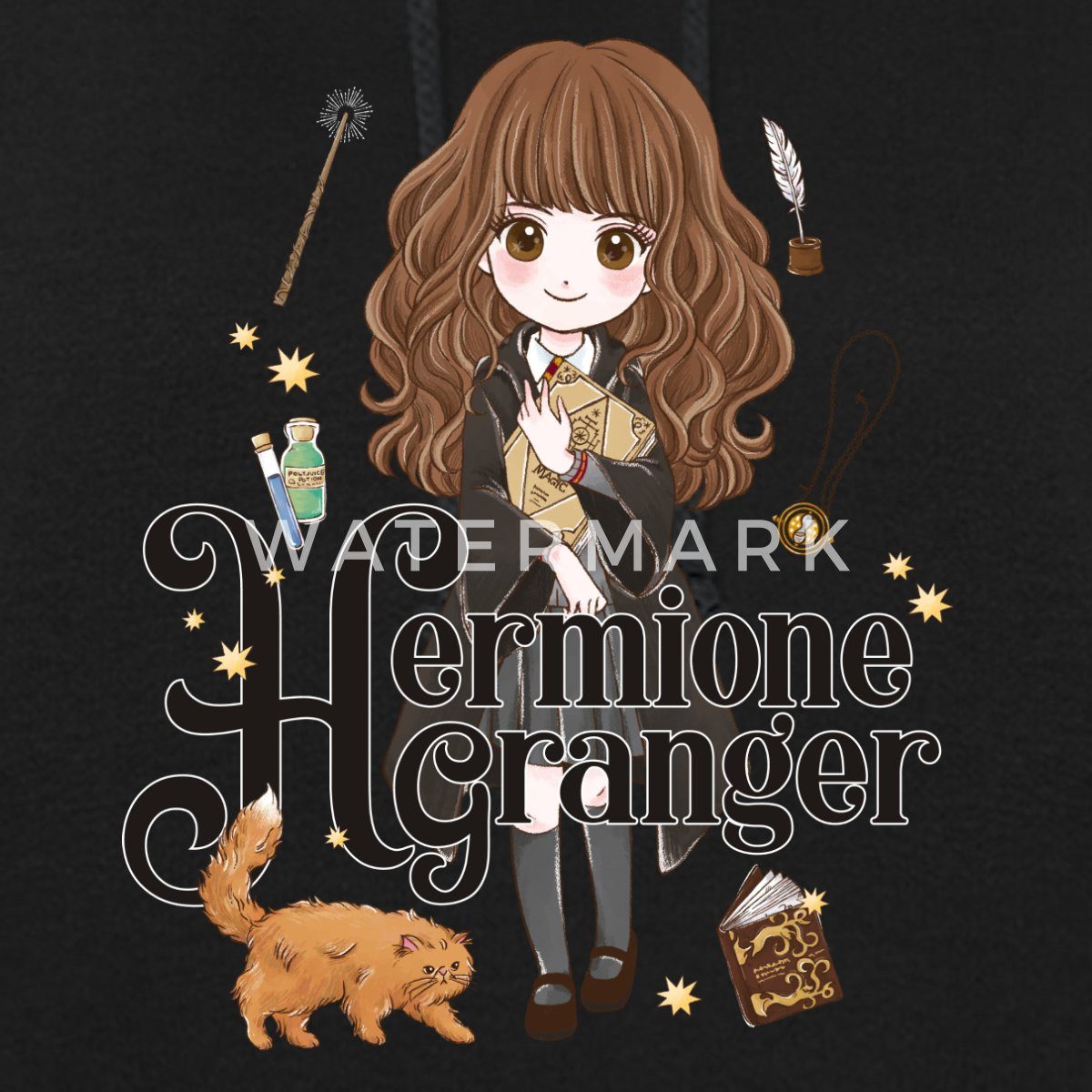 Spreadshirt Hoodie Harry Potter Hermine Granger Chibi Damen Hoodie (1-tlg)