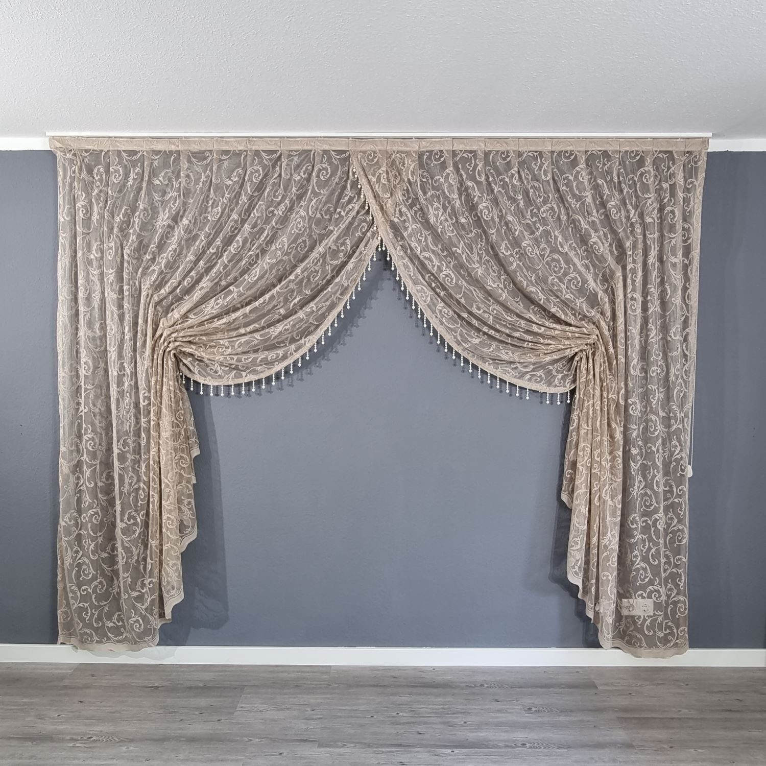 Gardinen by Justyna Gardine Kruvaze Beige, Kräuselband, Lichtschutz, Store, günstig online kaufen