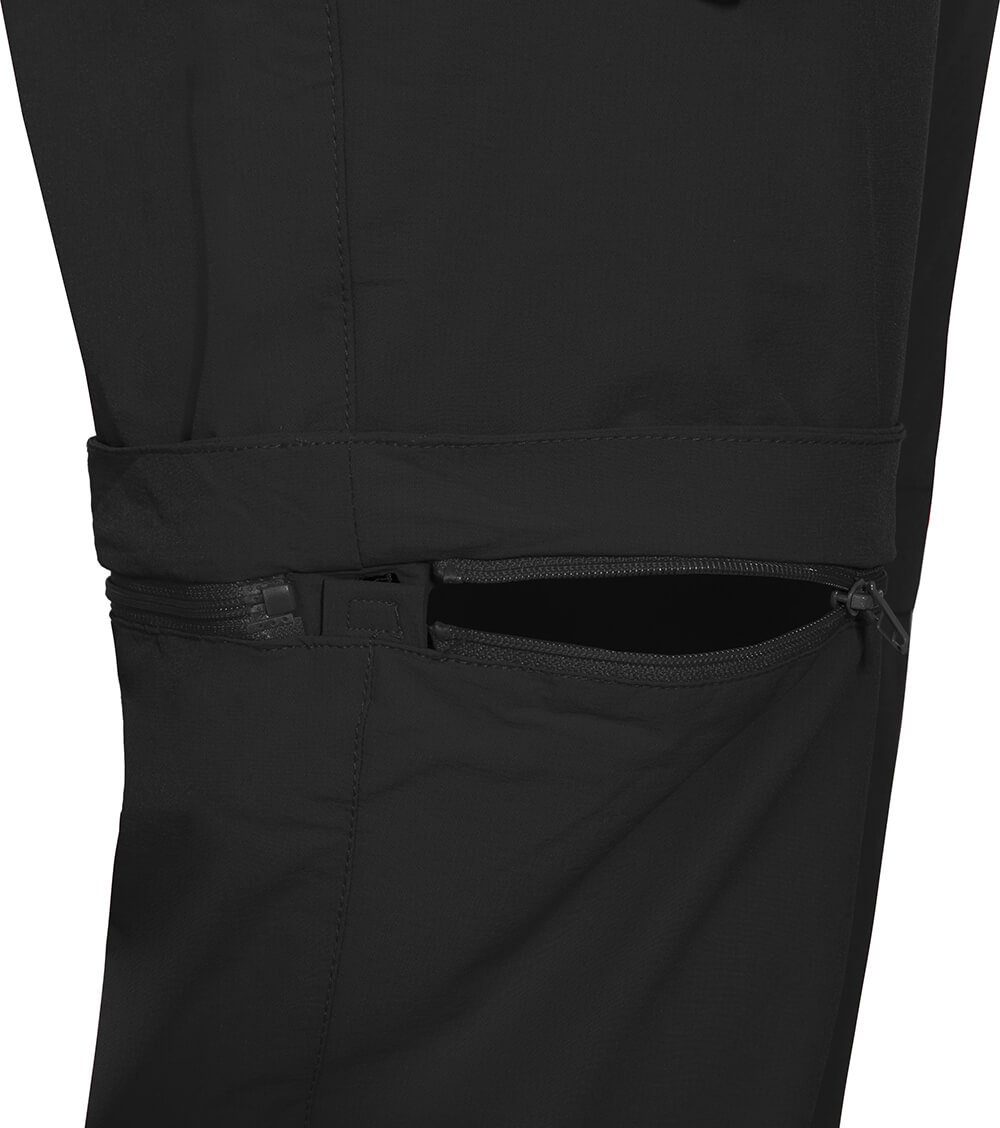 schwarz Wanderhose, strapazierfähig, Damen Bergson Zipp-Off leicht, VIDAA COMFORT Langgrößen, Zip-off-Hose