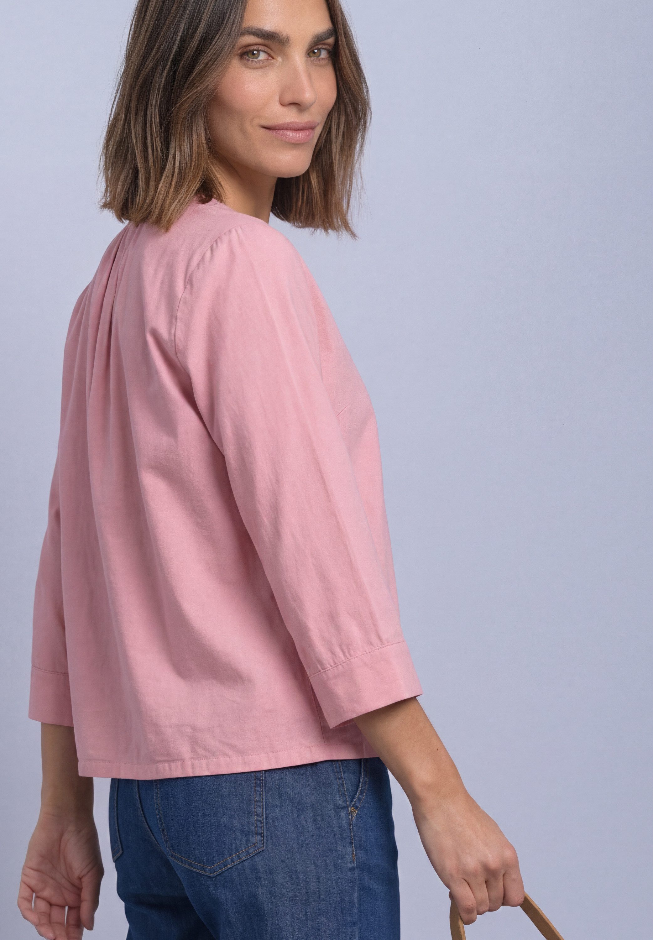 STREET ONE Shirtbluse 3/4-Arm Bluse mit Split Neck aus Cord – Bild 2 von 5