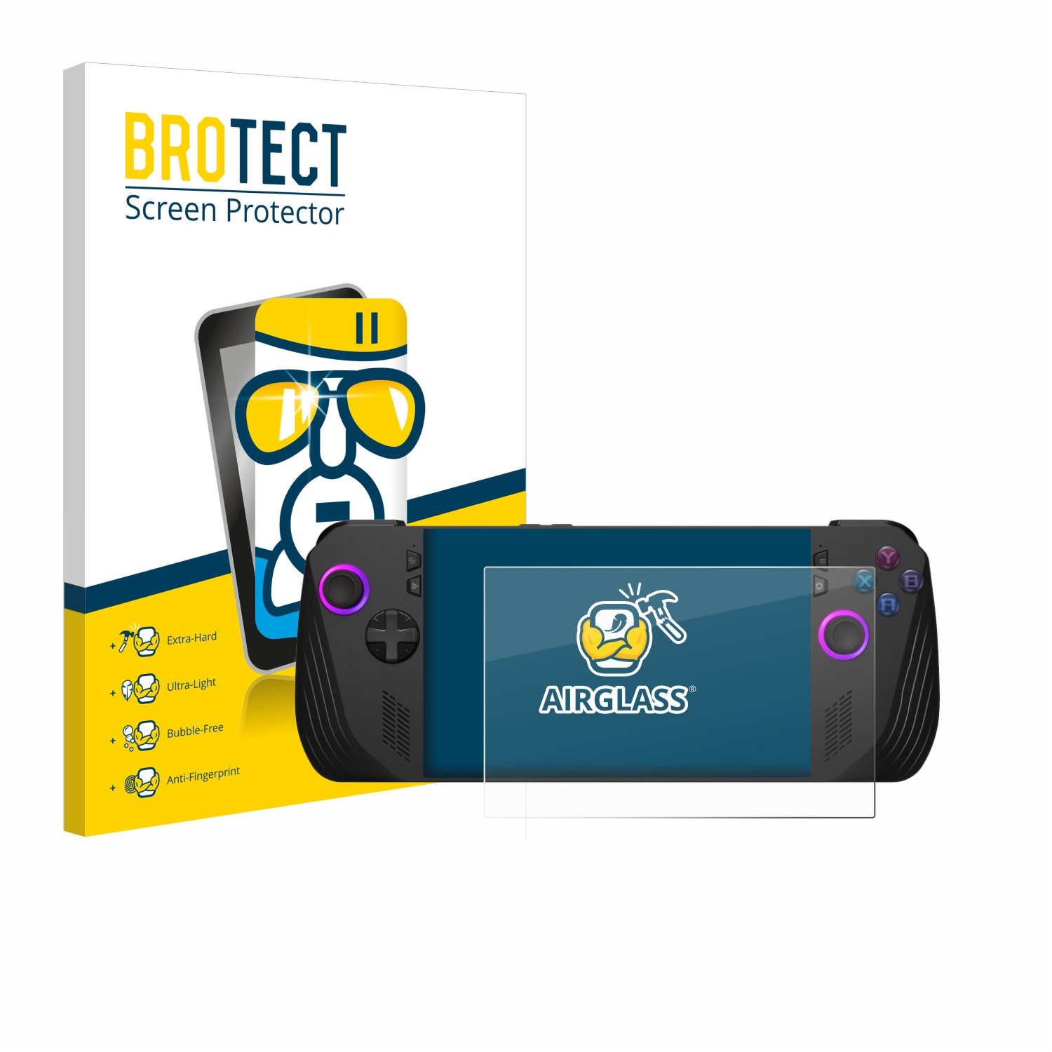 BROTECT Displayschutzglas Folie für ASUS ROG Ally X (2024), Schutzfolie Glas Panzer Display Schutz klar