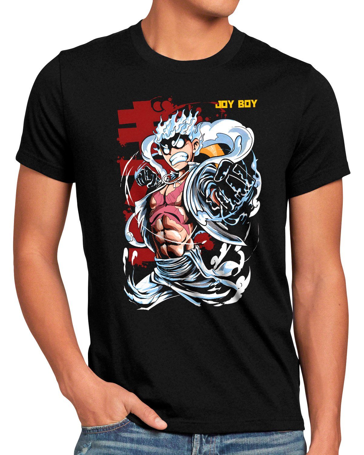 Print-Shirt Boy piece Herren anime Joy Over style3 luffy japan one T-Shirt manga