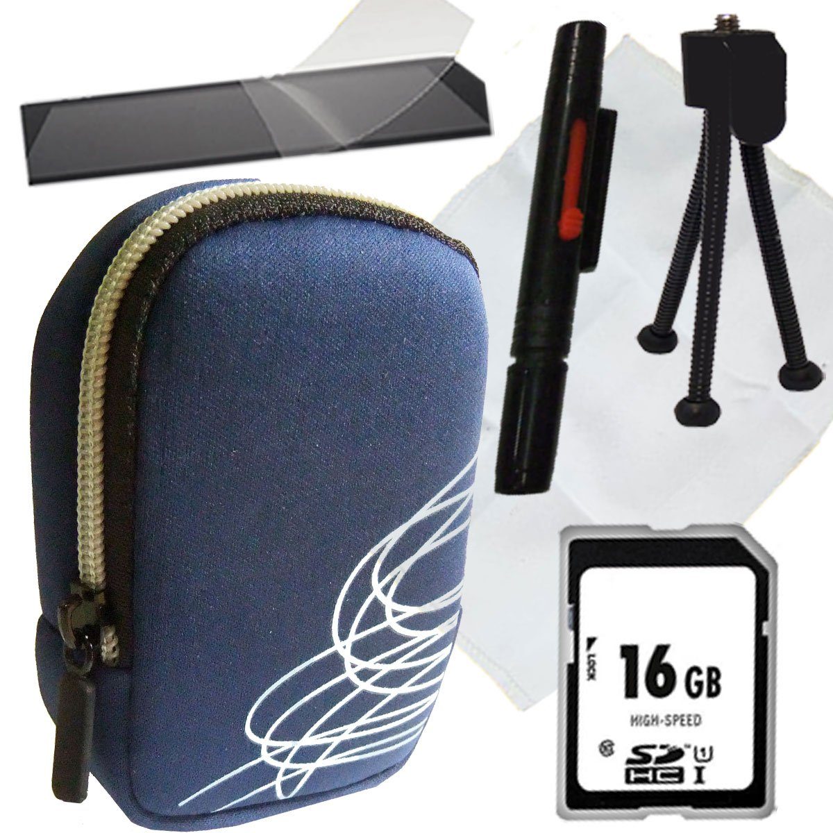 1A PHOTO PORST Kamerazubehör-Set Sparset blau für Canon Ixus 285 HS