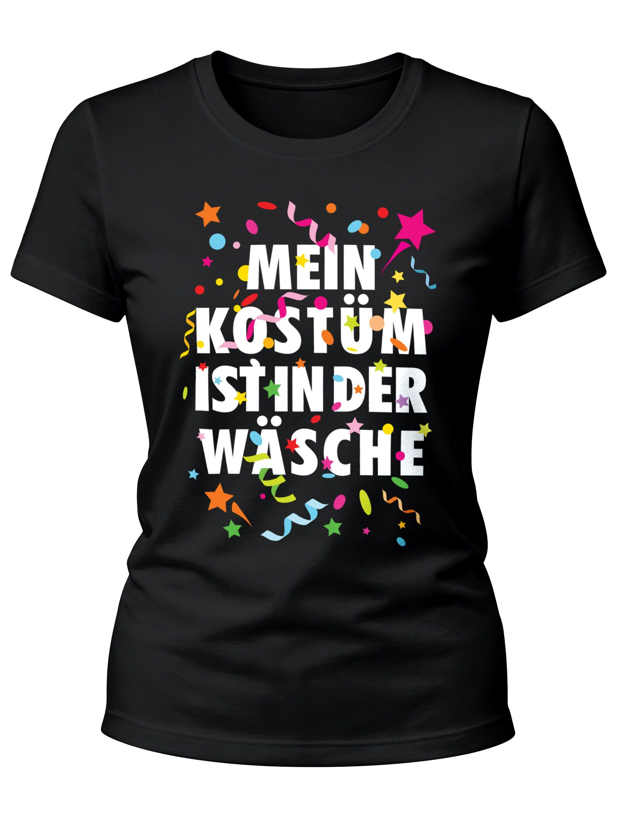 Print-Shirt Damen T-Shirt Fasching Karneval Kostüm Verkleidung Last Minute