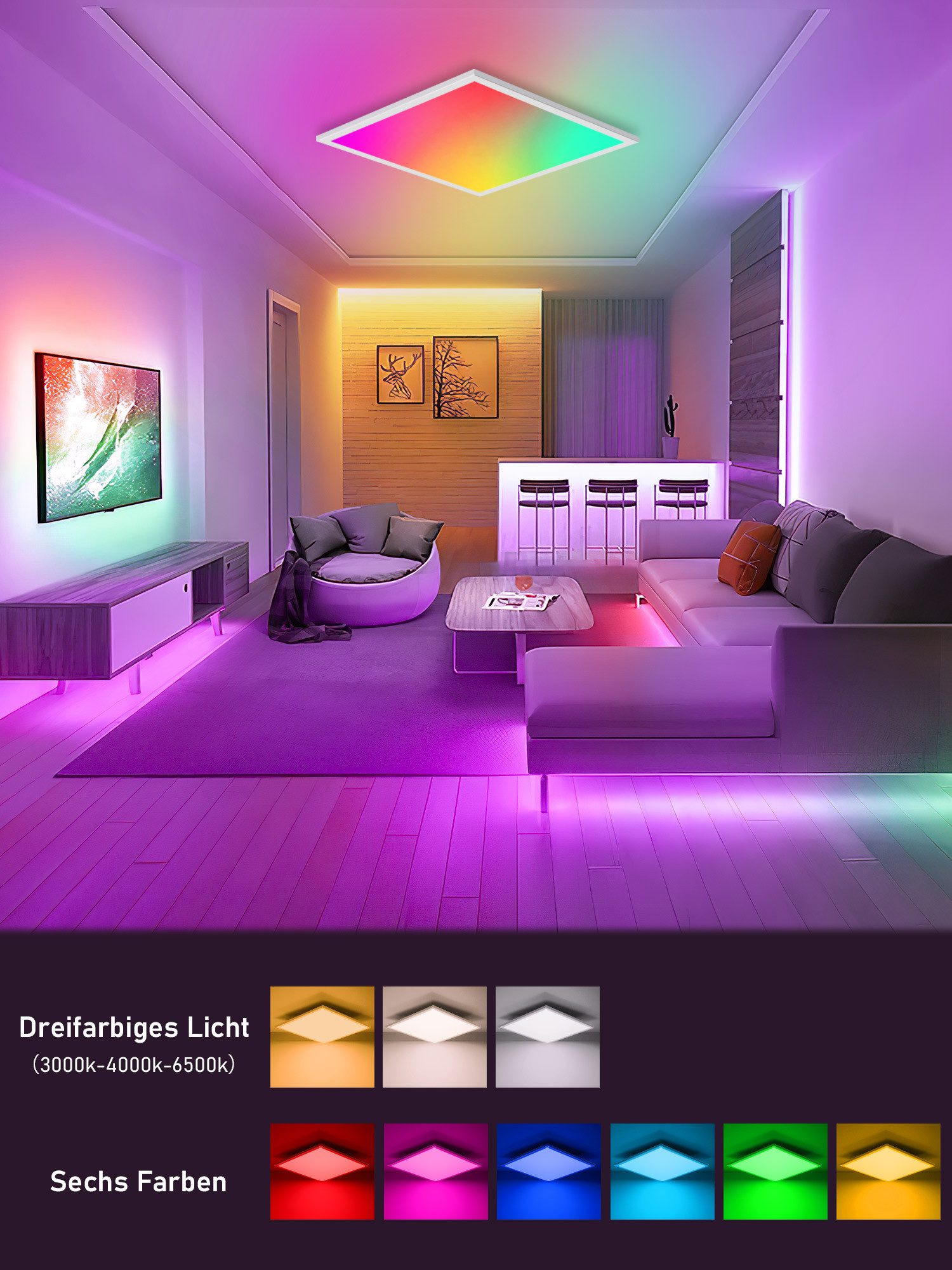 Oraymin LED Panel RGB Deckenleuchte CCT günstig online kaufen