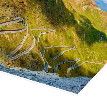 Posterlounge Poster Editors Choice, Stelvio Pass - Italienische Gebirgspass-Straßen-Landschaft, Fotografie