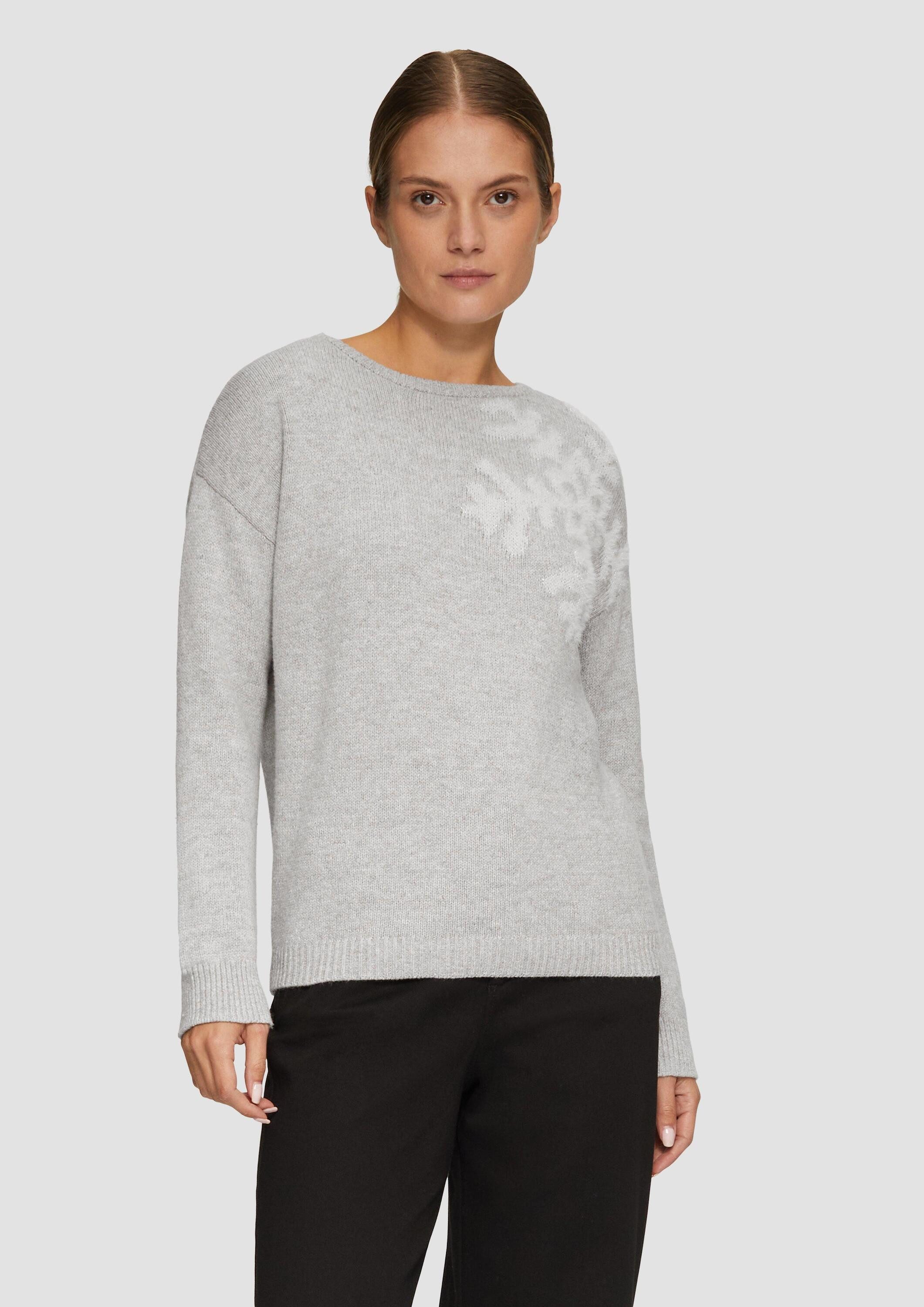 s.Oliver Longpullover Strickpullover Strickpullover mit Schneeflocken-Artwo günstig online kaufen