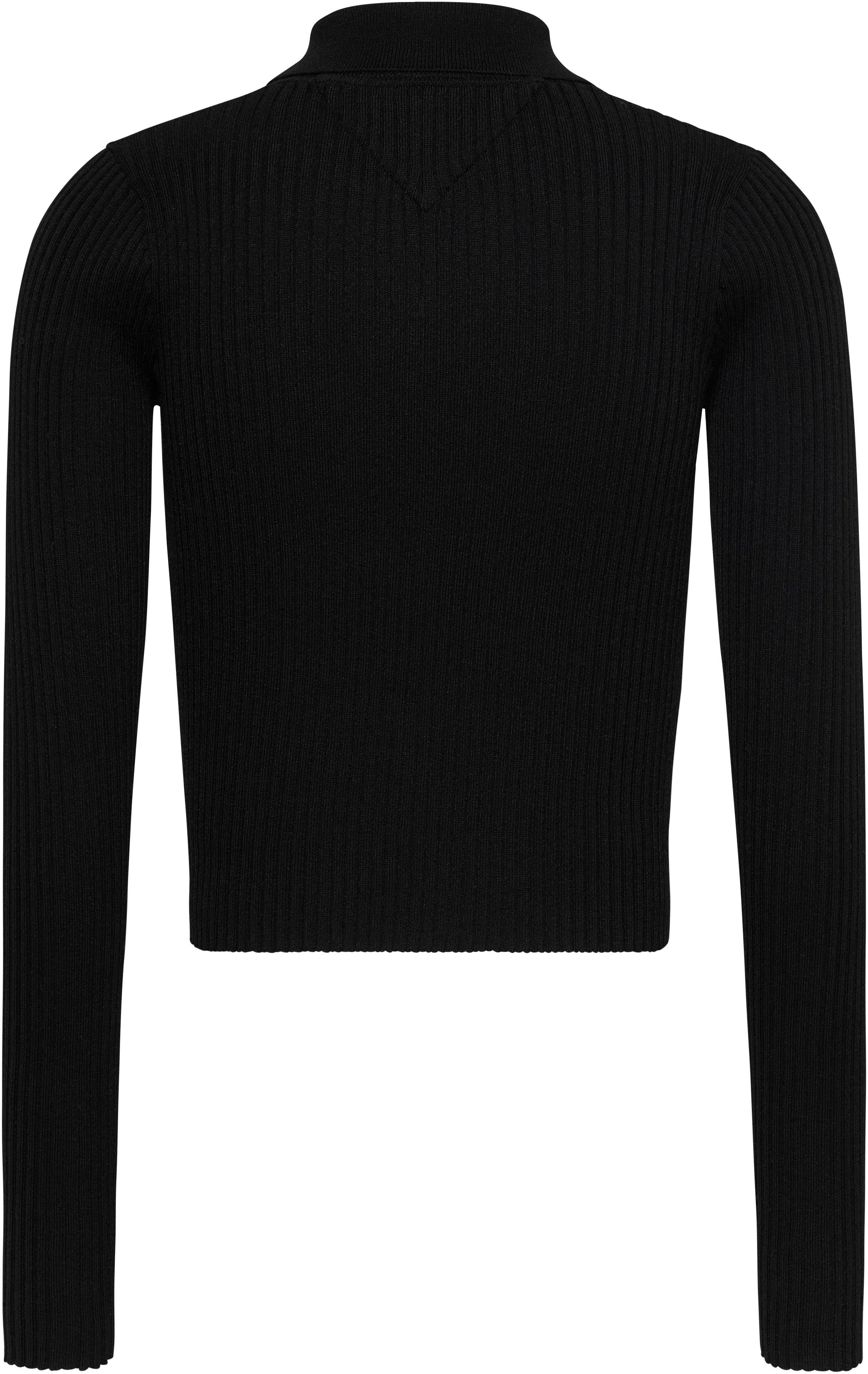 Tommy Jeans Markenlabel mit schwarz Jeans Tommy Strickpullover