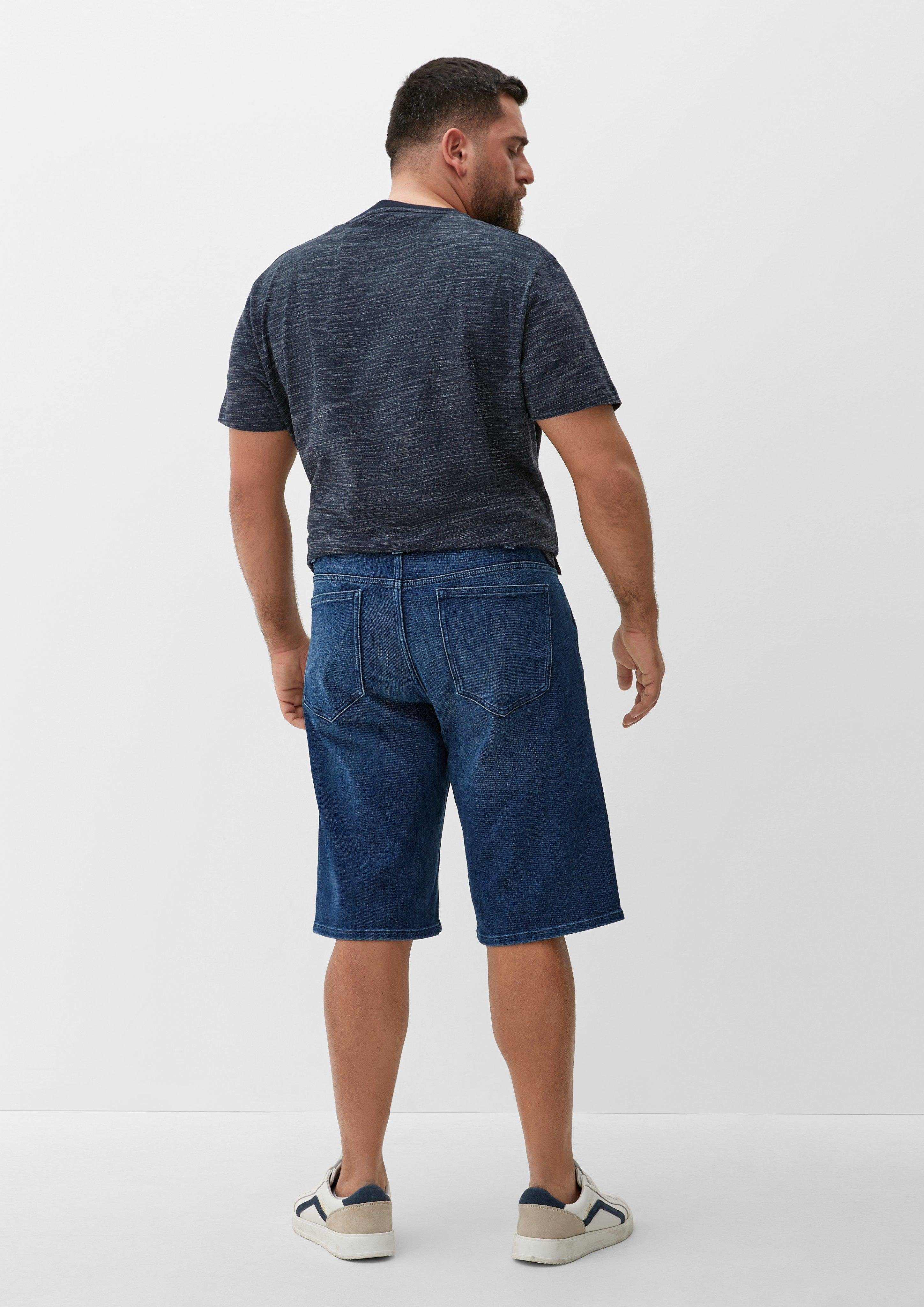 Rise Jeansshorts / Mid Fit / Leg Casby s.Oliver Relaxed Straight / Jeans-Shorts tiefblau