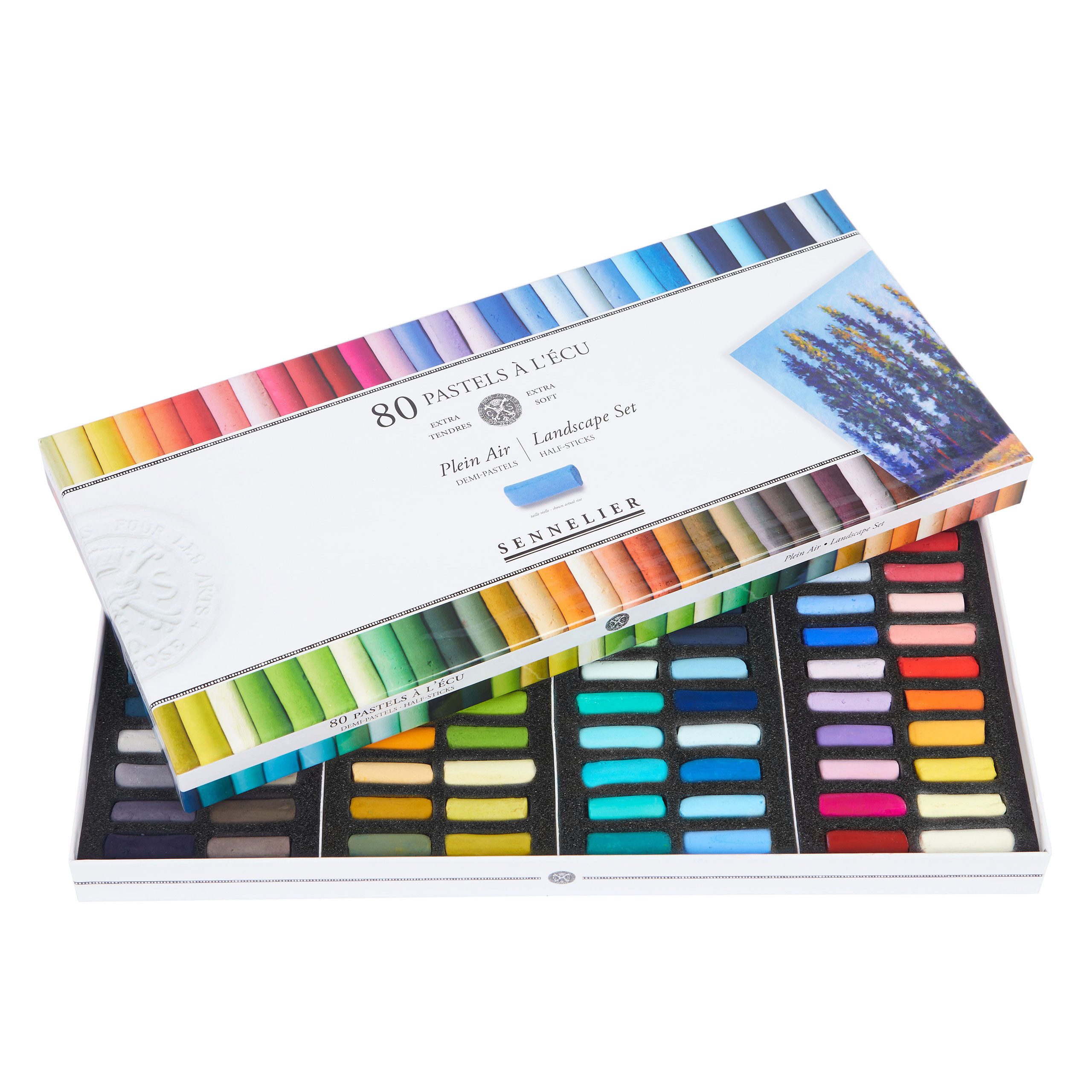 SENNELIER Pastellkreide Kartonschachtel mit 80 1/2 Softpastellen Ecu Plein Air N132235.SF