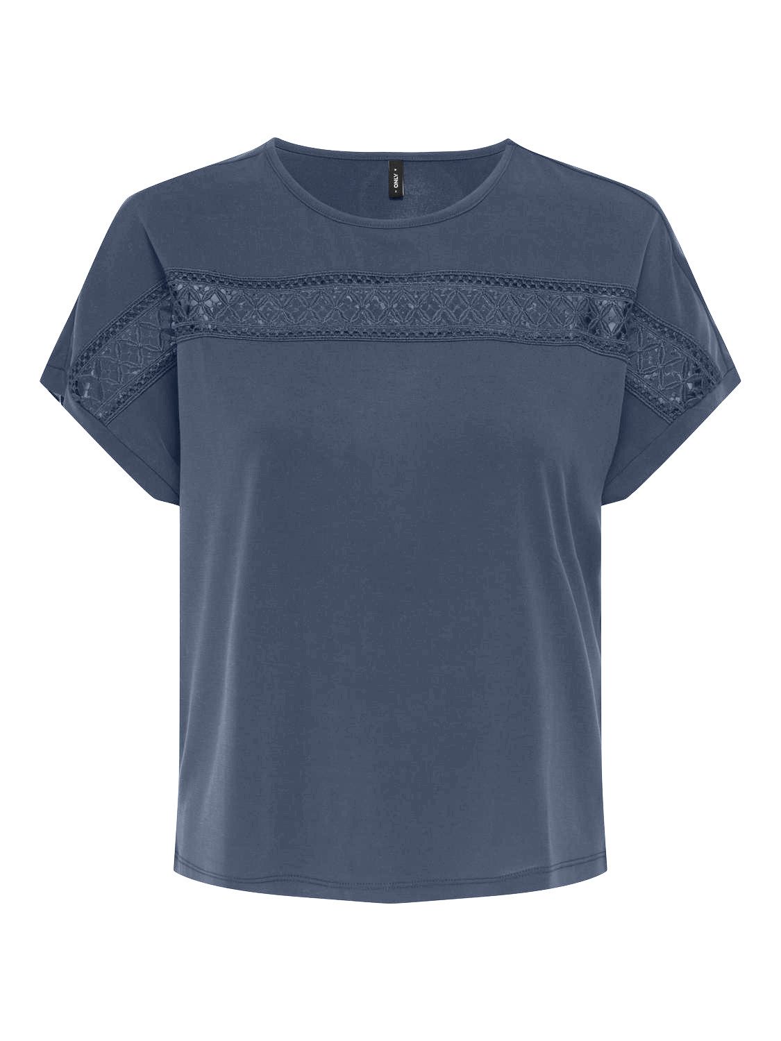 ONLY Kurzarmshirt ONLFREE LIFE S/S LACE PANEL TOP JRS günstig online kaufen