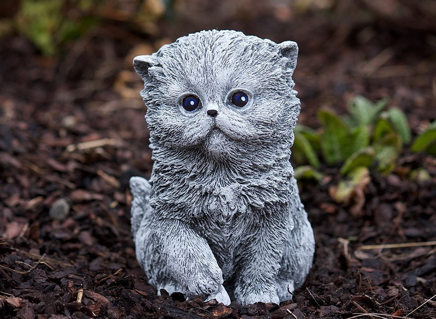 Gartenfigur Style Katze Kitten Steinfigur Stone Perser and