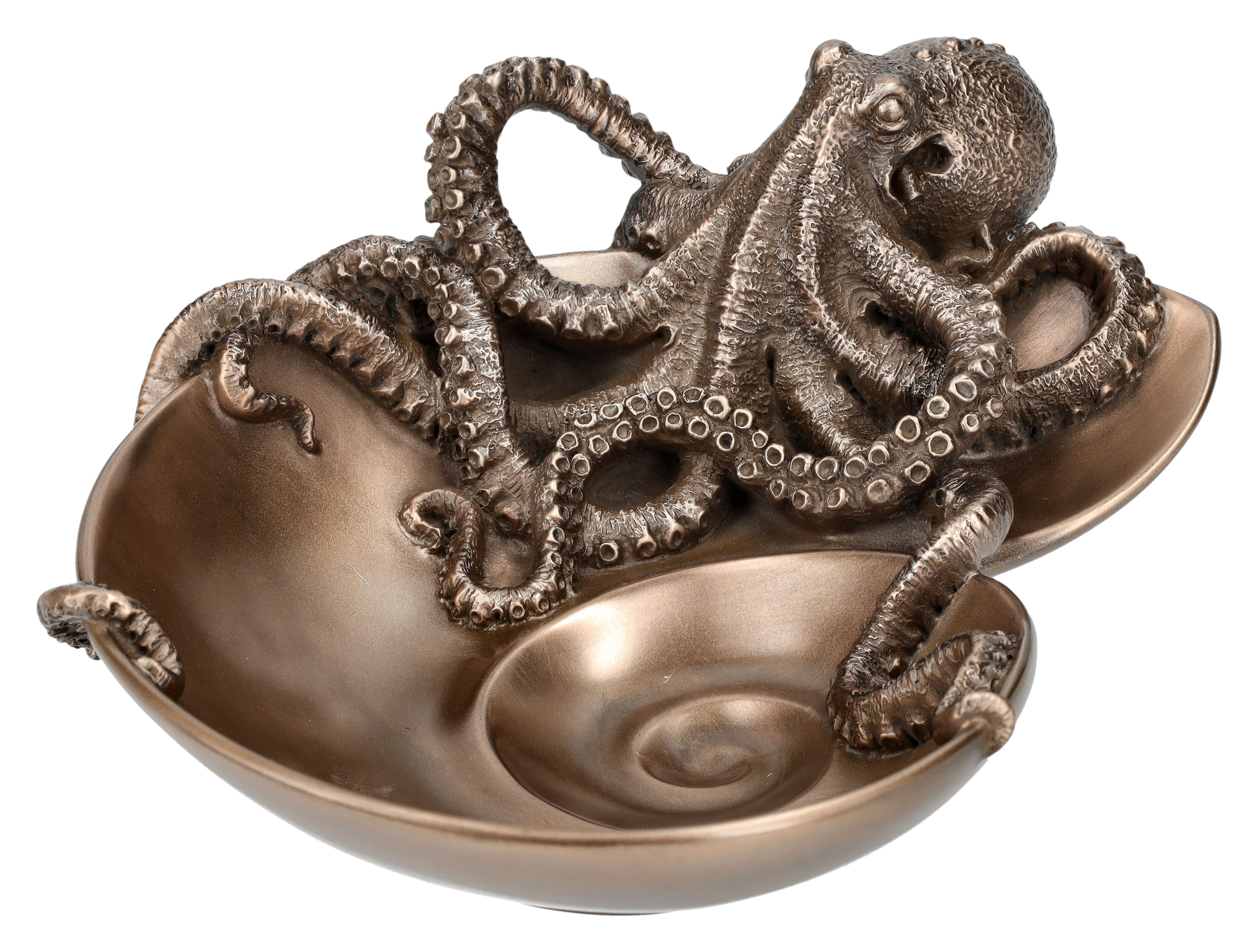 Dekoschale Muschel-Schale mit Krake - Veronese - Dekoschale Tierfigur Dekoration