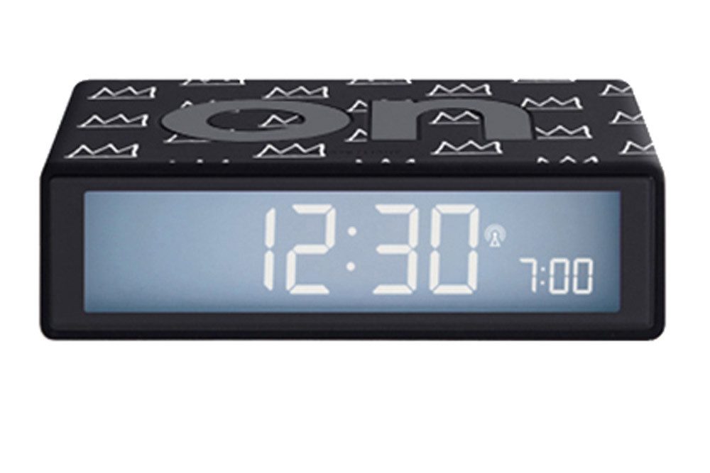 Lexon Funkwecker FunkFlip+ Jean-Michel Basquiat Schwarz/Weiß