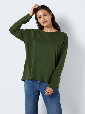 Noisy may Longpullover Lockeres Langarm Basic Shirt NMMATHILDE 5439 in Grün