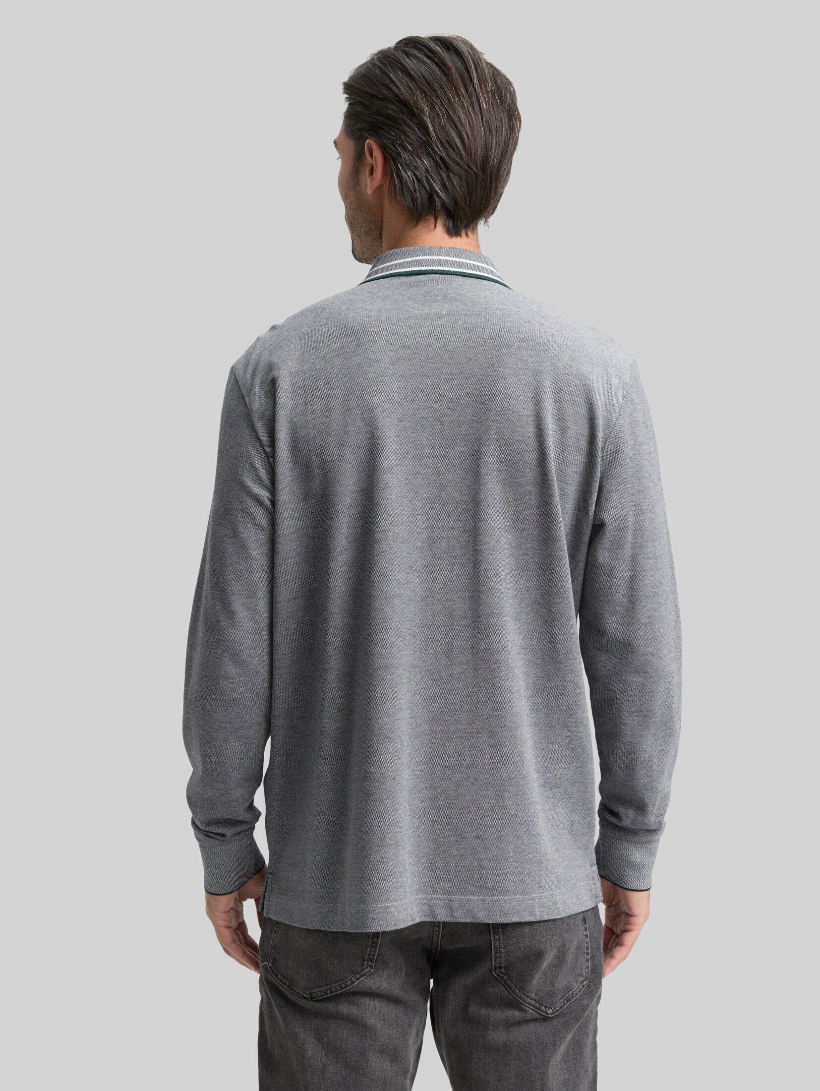 TOM TAILOR Langarm-Poloshirt Poloshirts Langarm Piqué Poloshirt mit Logo-Print