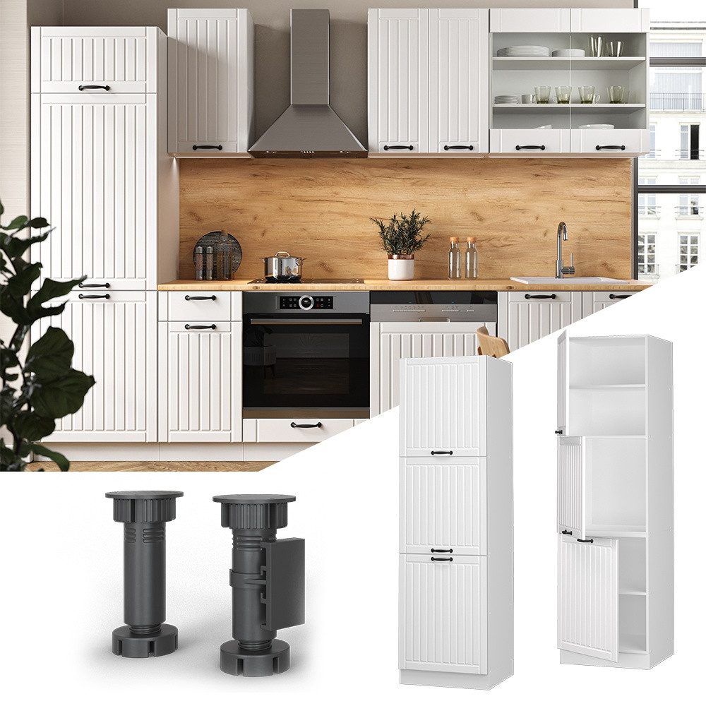 Vicco Hochschrank Fame-Line, Weiß Landhaus/Weiß, 60 cm (1-St) – Bild 2 von 5